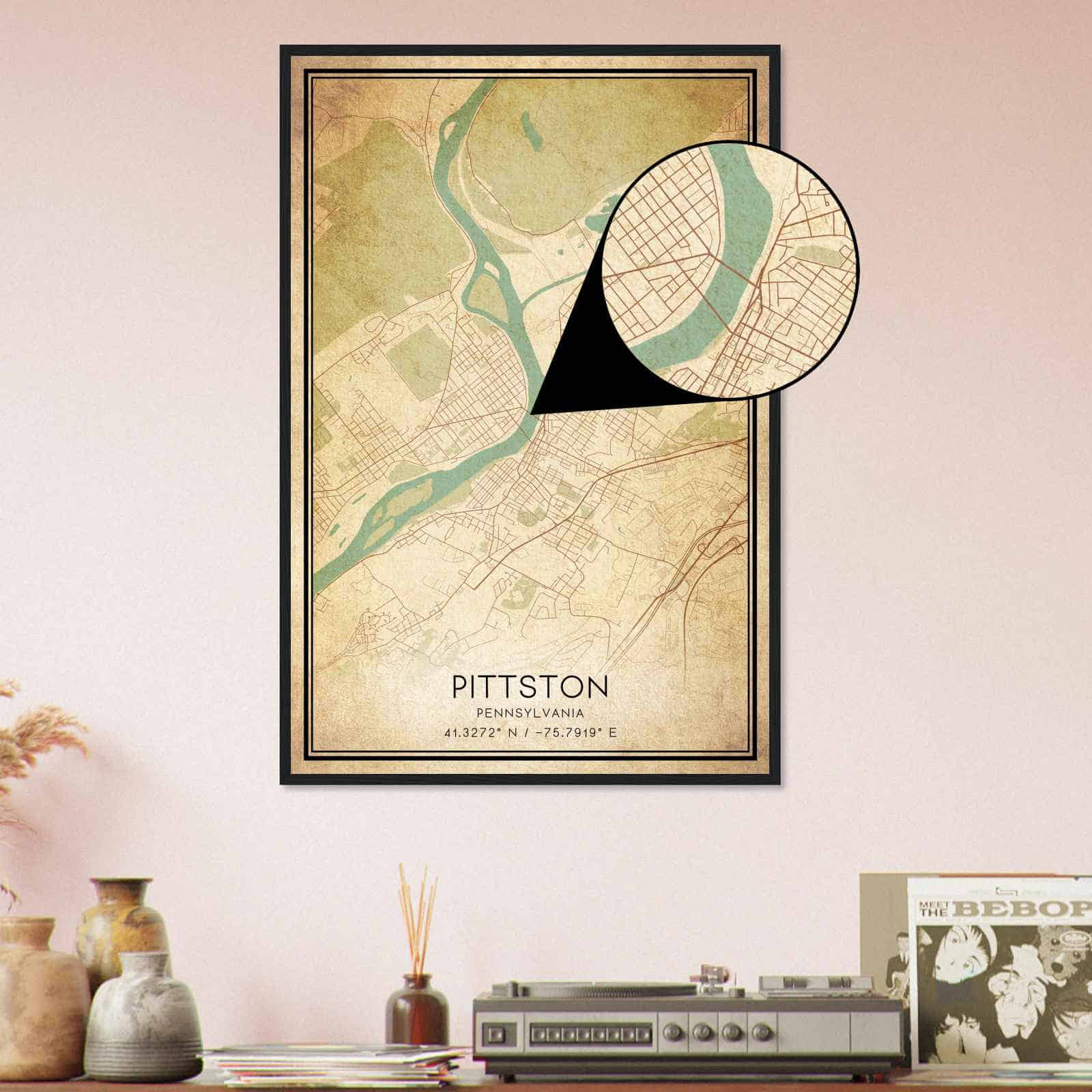 Deerfield Kansas Map Poster, Modern Home Decor Wall Art Print (Copy)