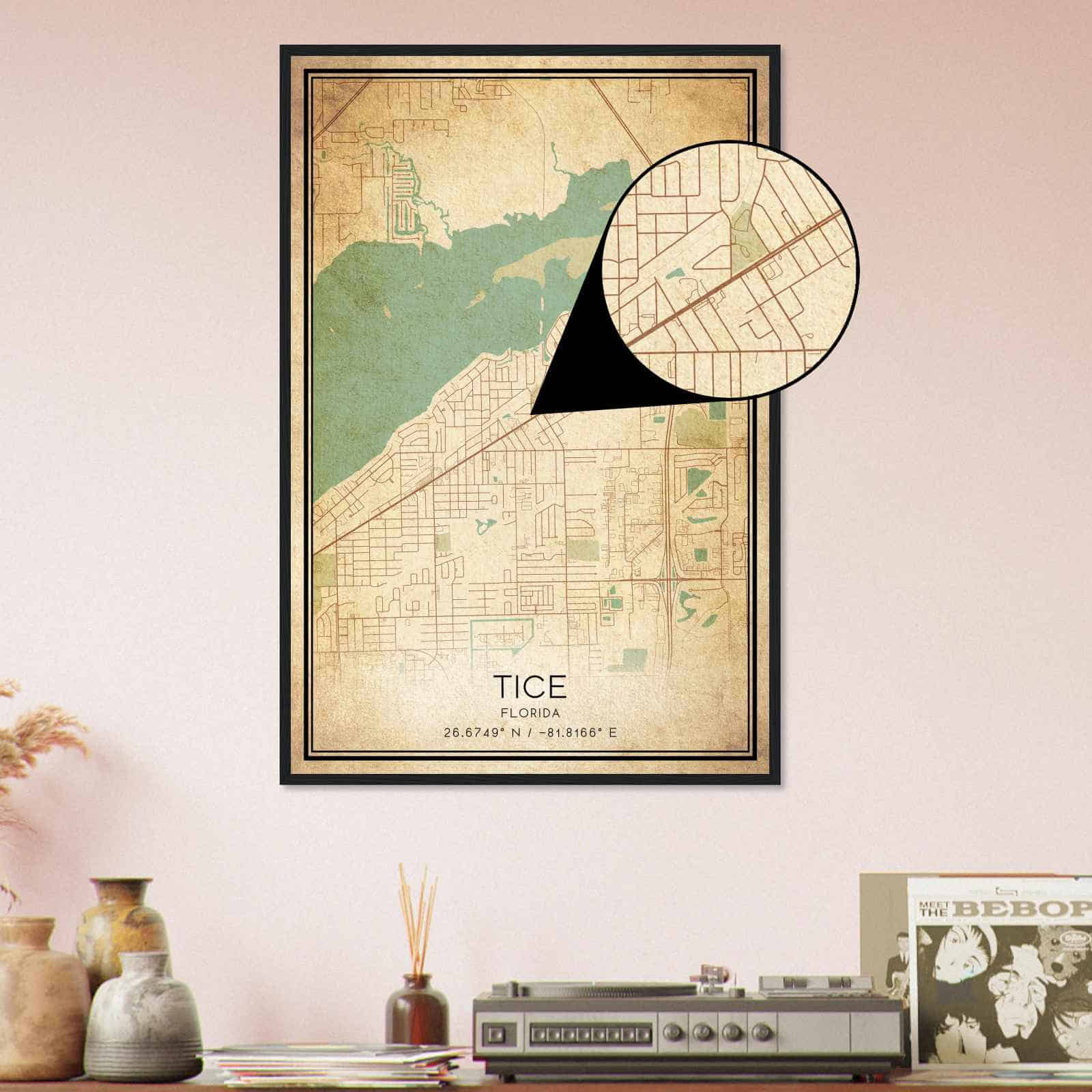 Deerfield Kansas Map Poster, Modern Home Decor Wall Art Print (Copy)