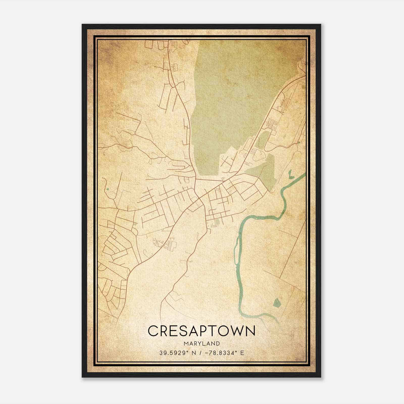 Vintage Cresaptown Maryland Map Poster, Modern Home Decor Wall Art Print Vintage Cresaptown Maryland Map Poster, Modern Home Decor Wall Art Print