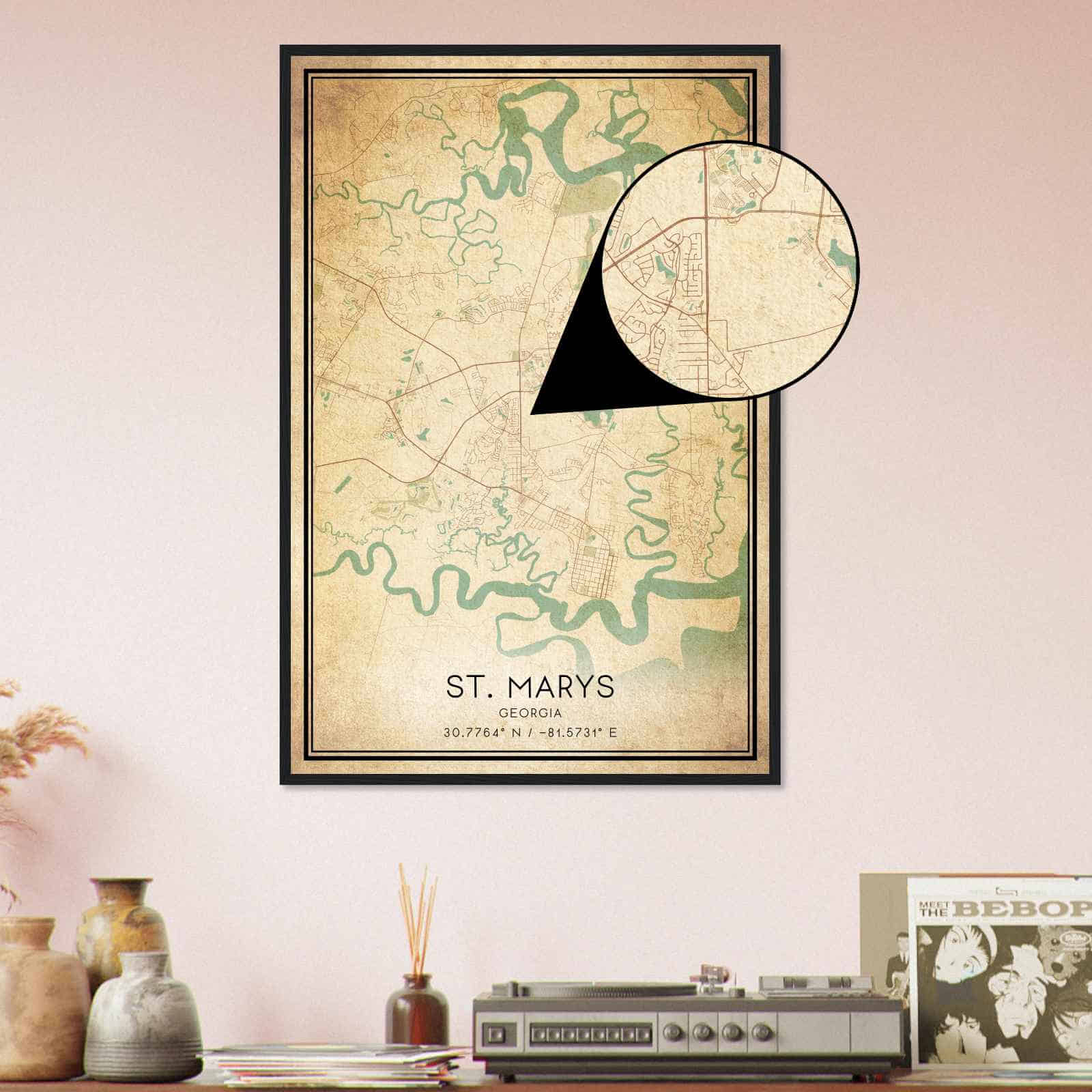 Deerfield Kansas Map Poster, Modern Home Decor Wall Art Print (Copy)