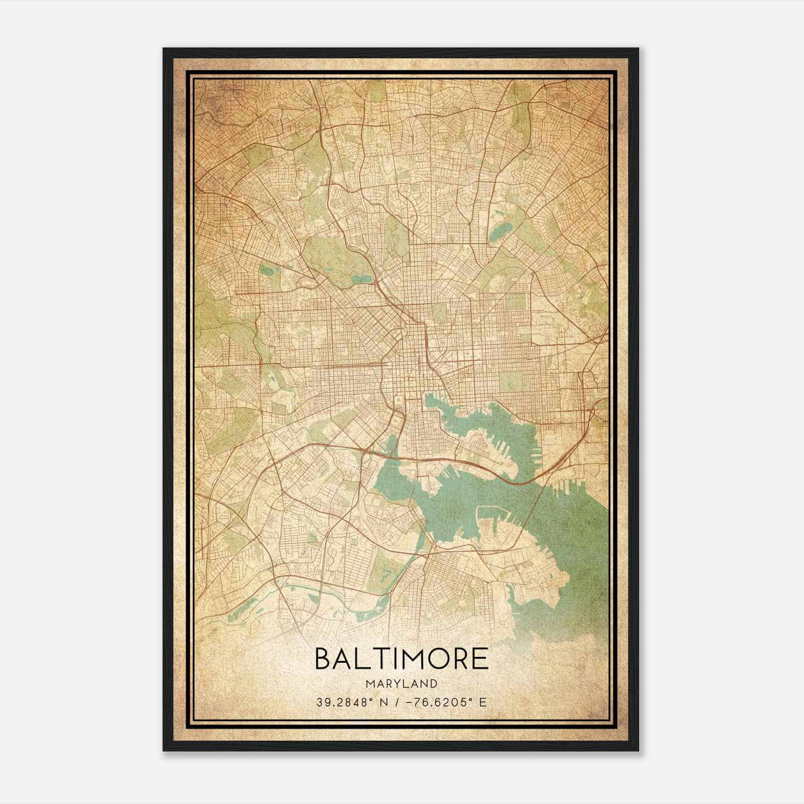 Vintage Baltimore Maryland Map Poster, Modern Home Decor Wall Art Print Vintage Baltimore Maryland Map Poster, Modern Home Decor Wall Art Print
