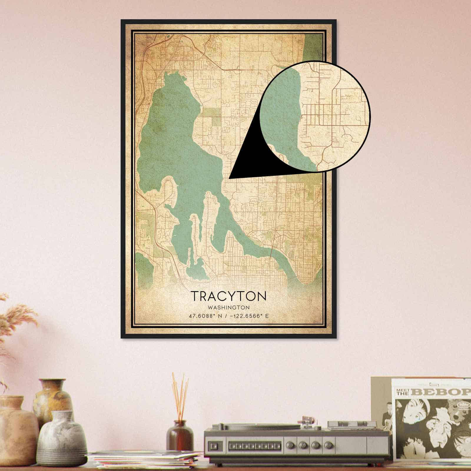 Deerfield Kansas Map Poster, Modern Home Decor Wall Art Print (Copy)