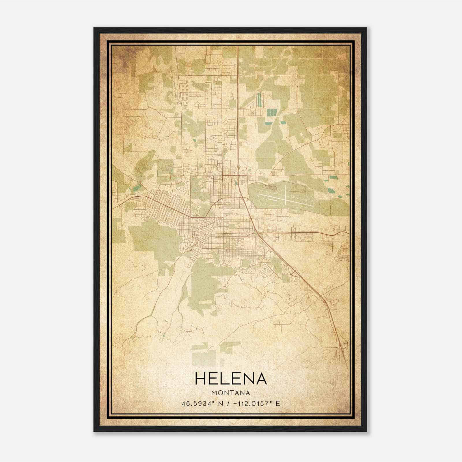 Vintage Helena Montana Map Poster, Modern Home Decor Wall Art Print