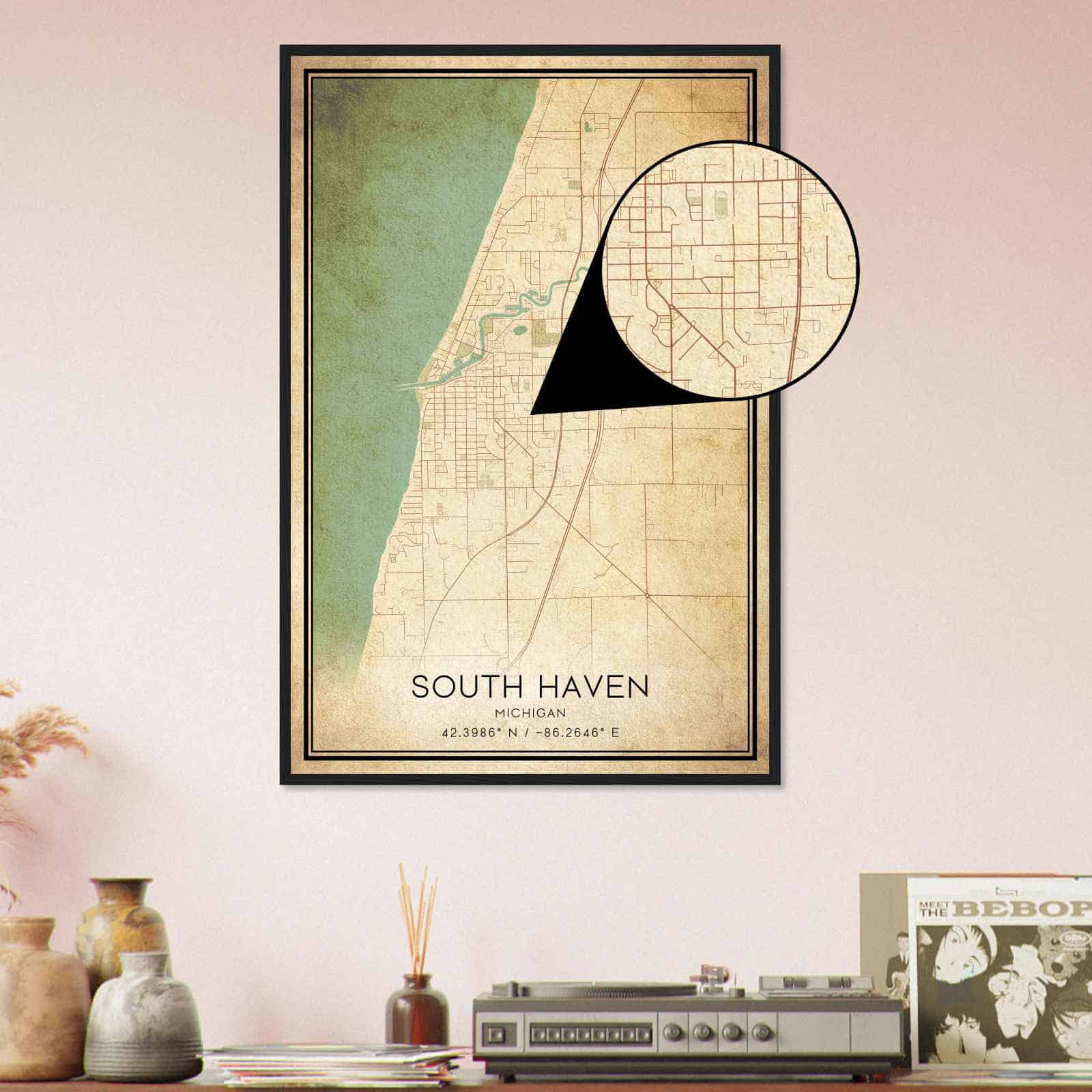 Deerfield Kansas Map Poster, Modern Home Decor Wall Art Print (Copy)