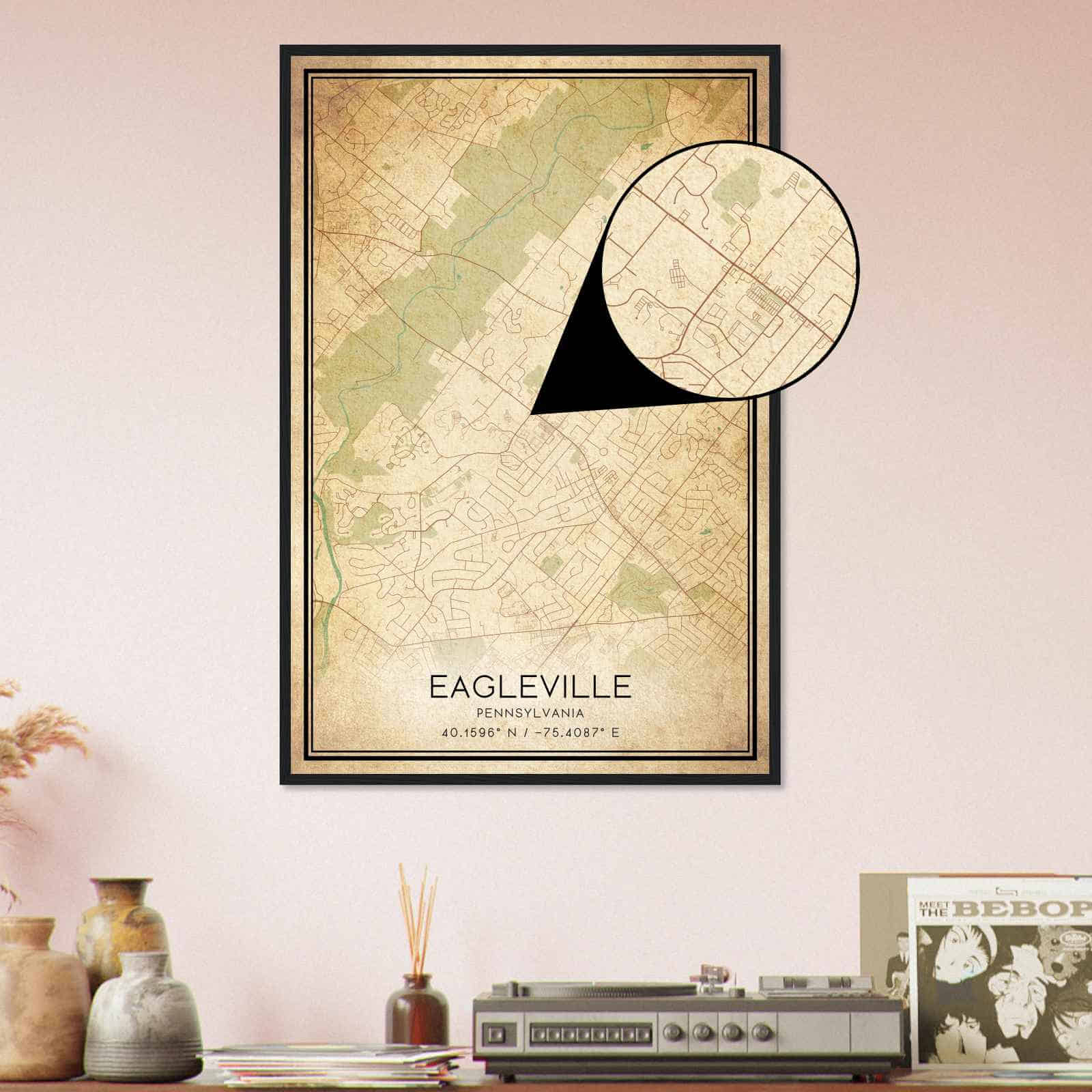 Deerfield Kansas Map Poster, Modern Home Decor Wall Art Print (Copy)