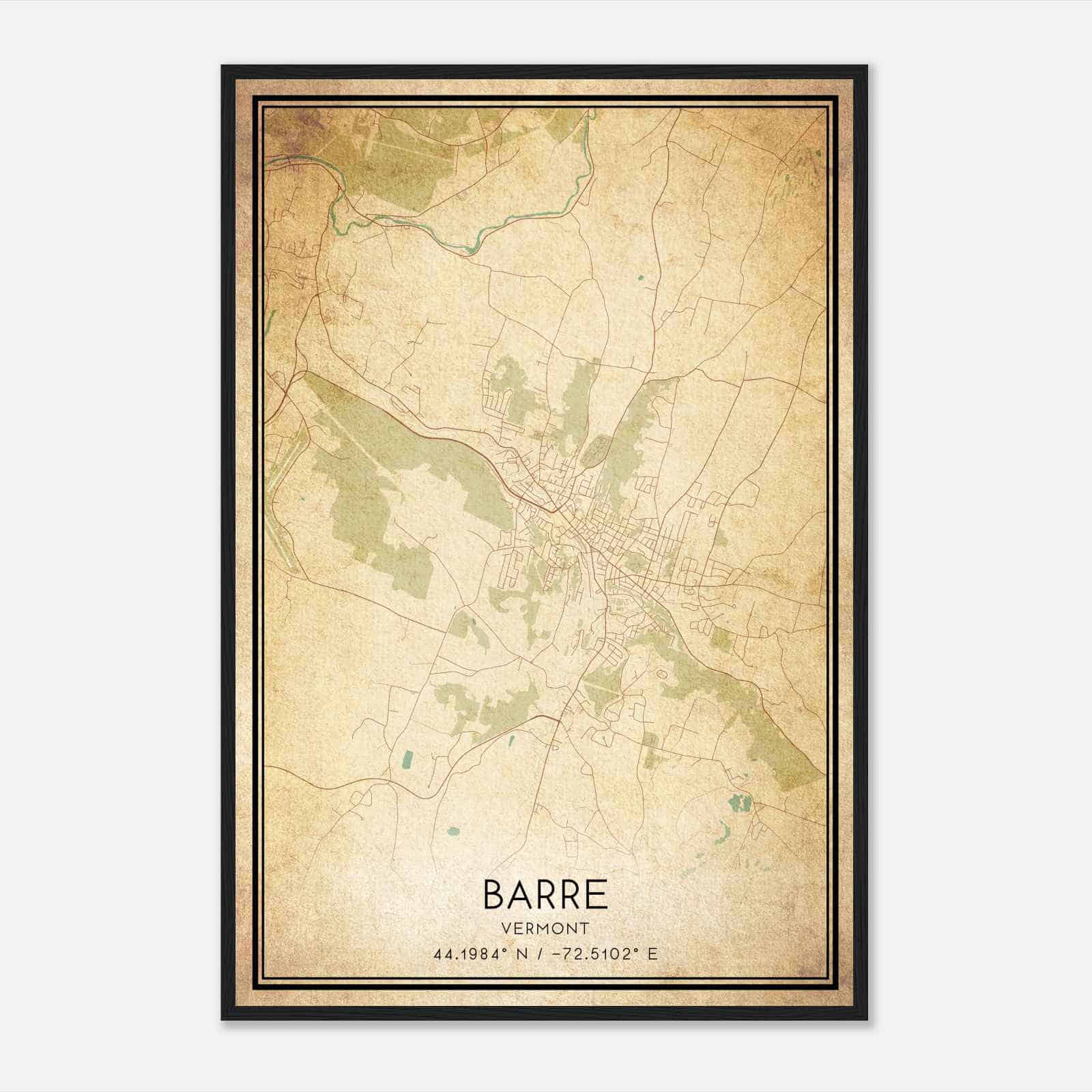 Vintage Barre Vermont Map Poster, Modern Home Decor Wall Art Print Vintage Barre Vermont Map Poster, Modern Home Decor Wall Art Print