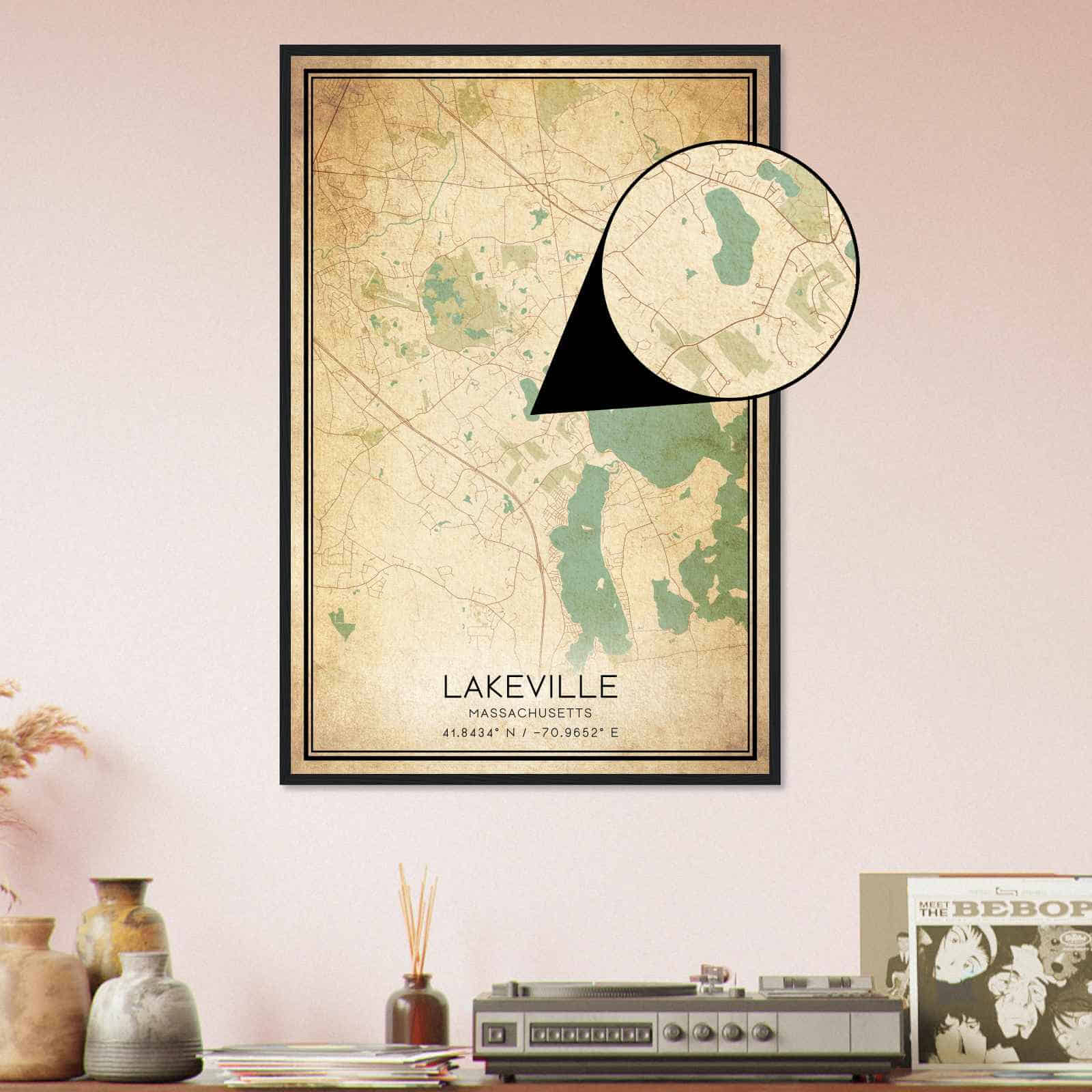 Deerfield Kansas Map Poster, Modern Home Decor Wall Art Print (Copy)