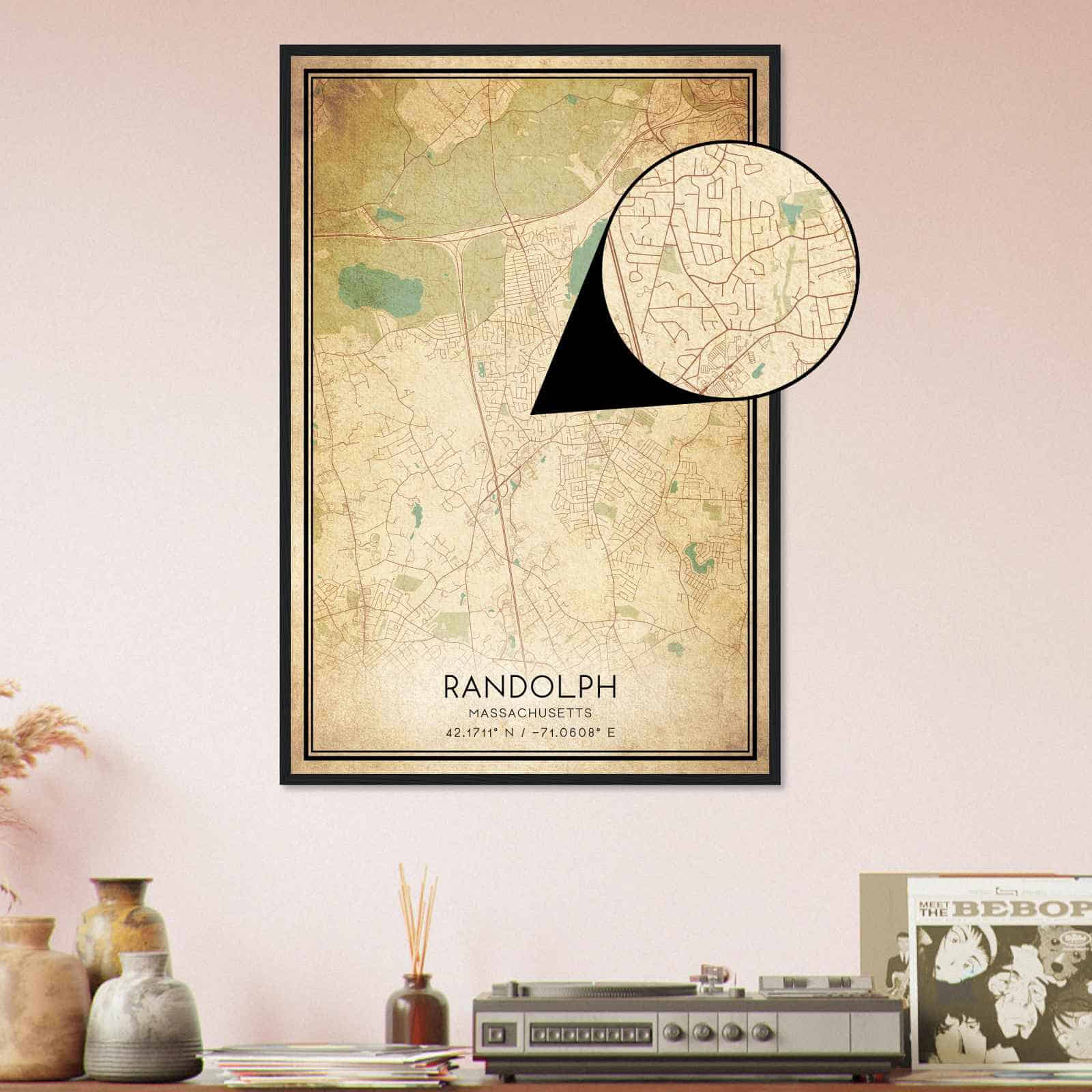 Deerfield Kansas Map Poster, Modern Home Decor Wall Art Print (Copy)
