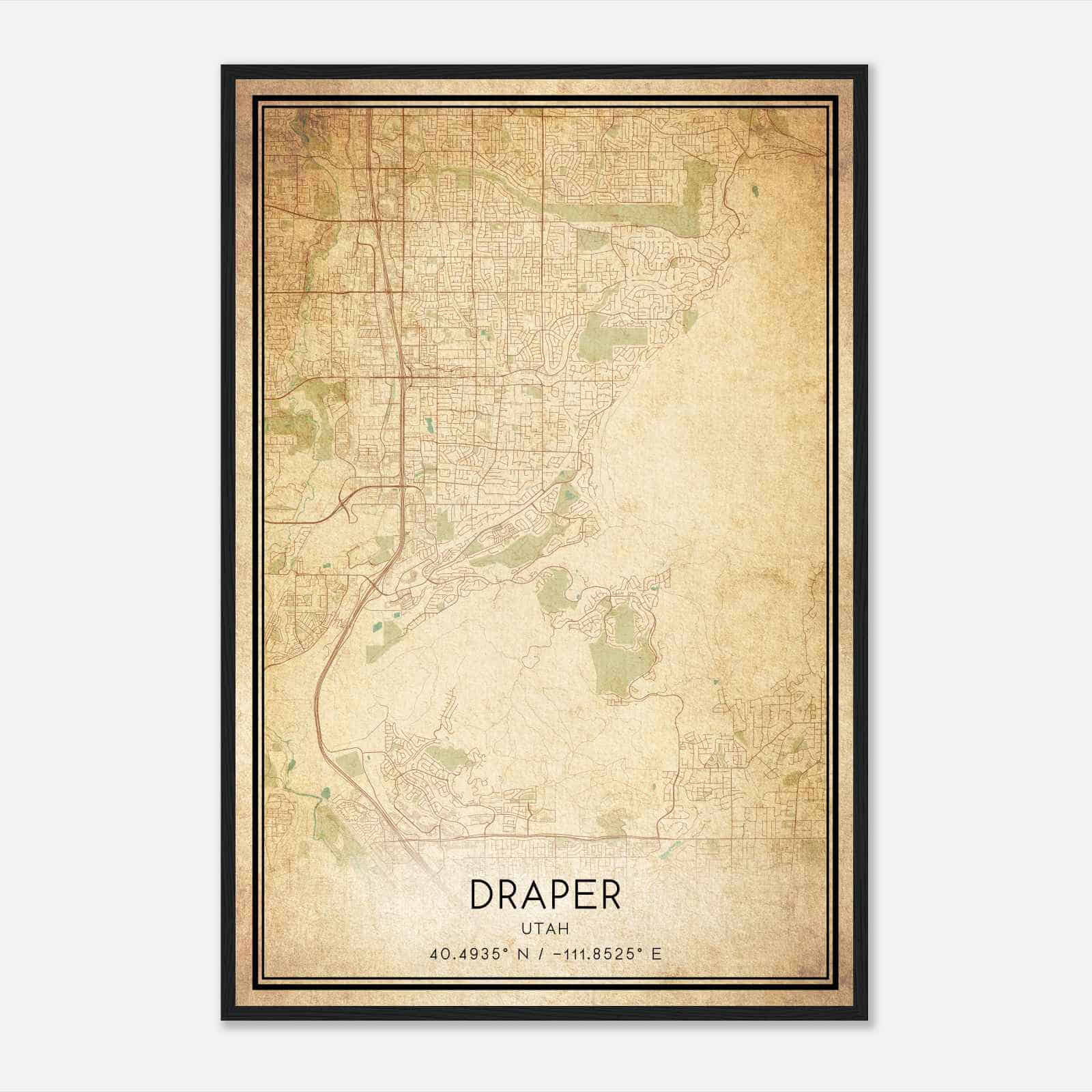 Vintage Draper Utah Map Poster, Modern Home Decor Wall Art Print Vintage Draper Utah Map Poster, Modern Home Decor Wall Art Print