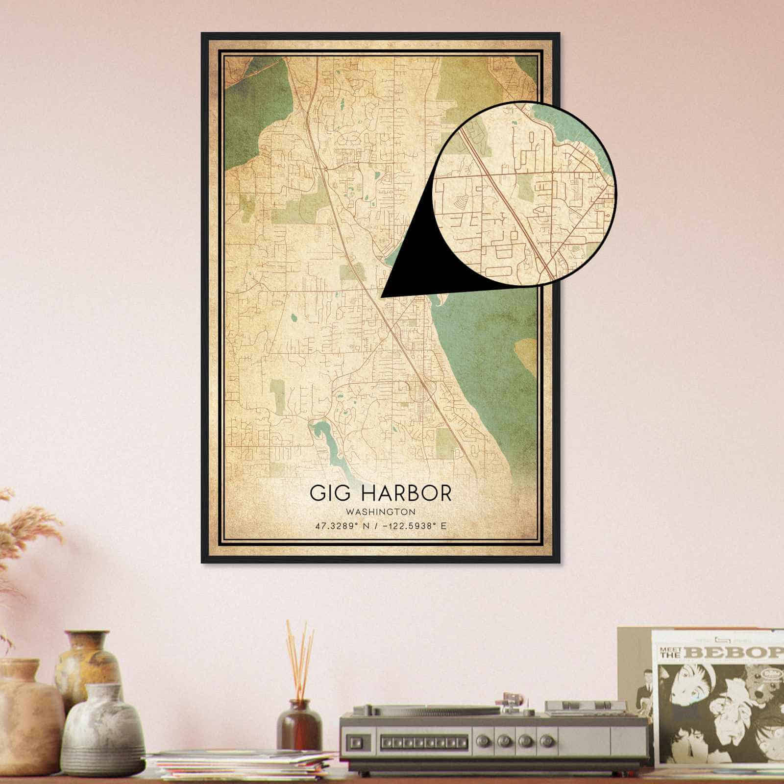 Deerfield Kansas Map Poster, Modern Home Decor Wall Art Print (Copy)