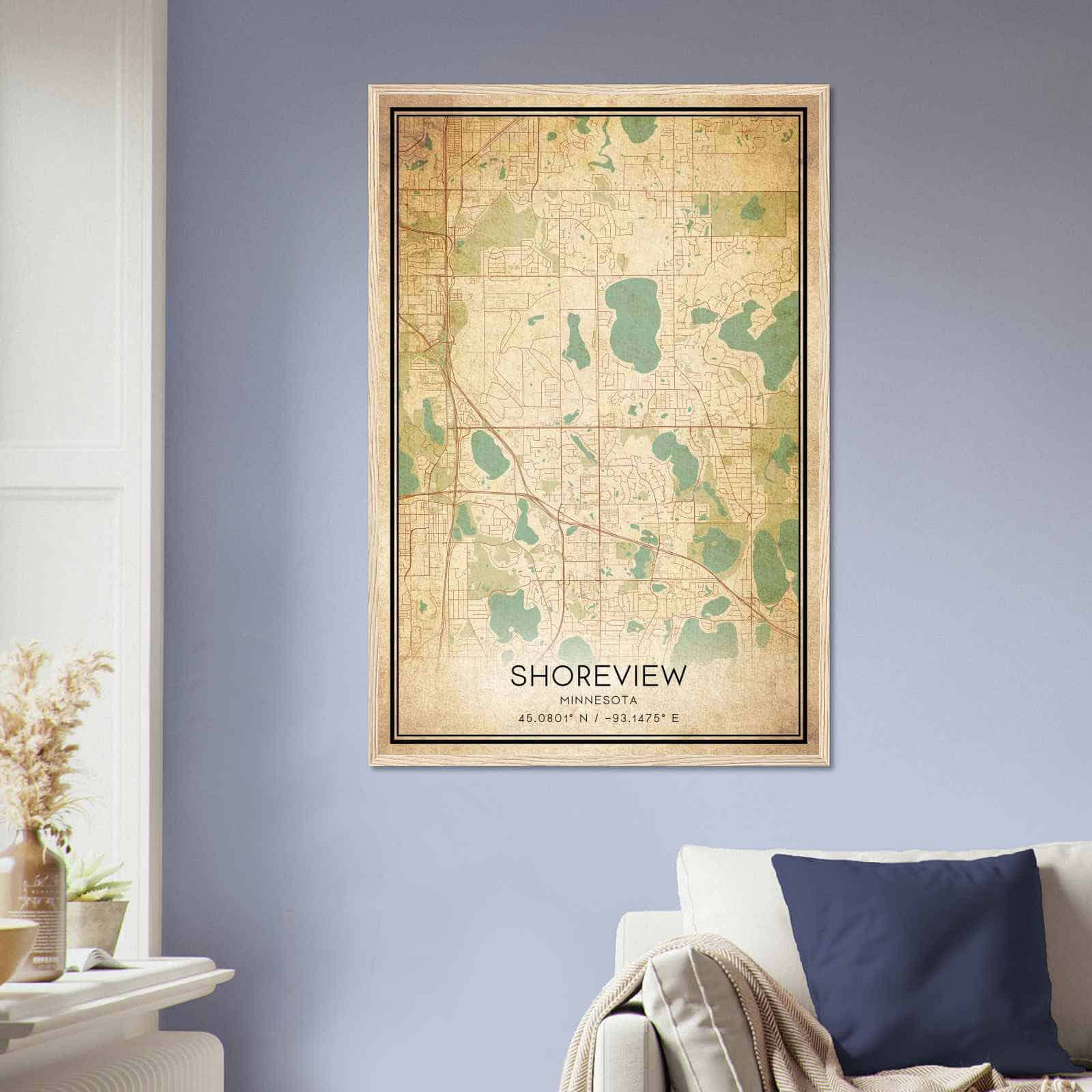 Deerfield Kansas Map Poster, Modern Home Decor Wall Art Print (Copy)