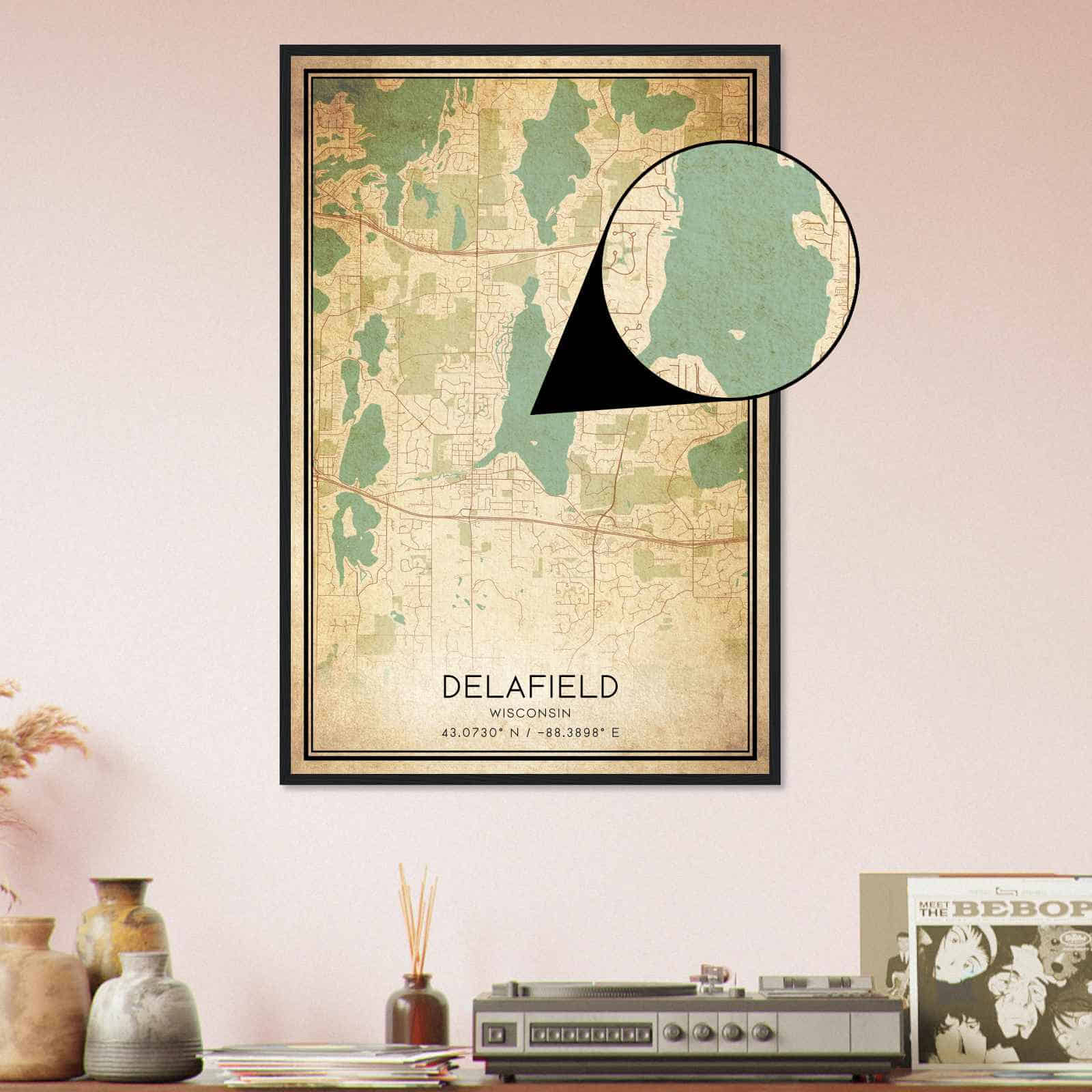 Deerfield Kansas Map Poster, Modern Home Decor Wall Art Print (Copy)