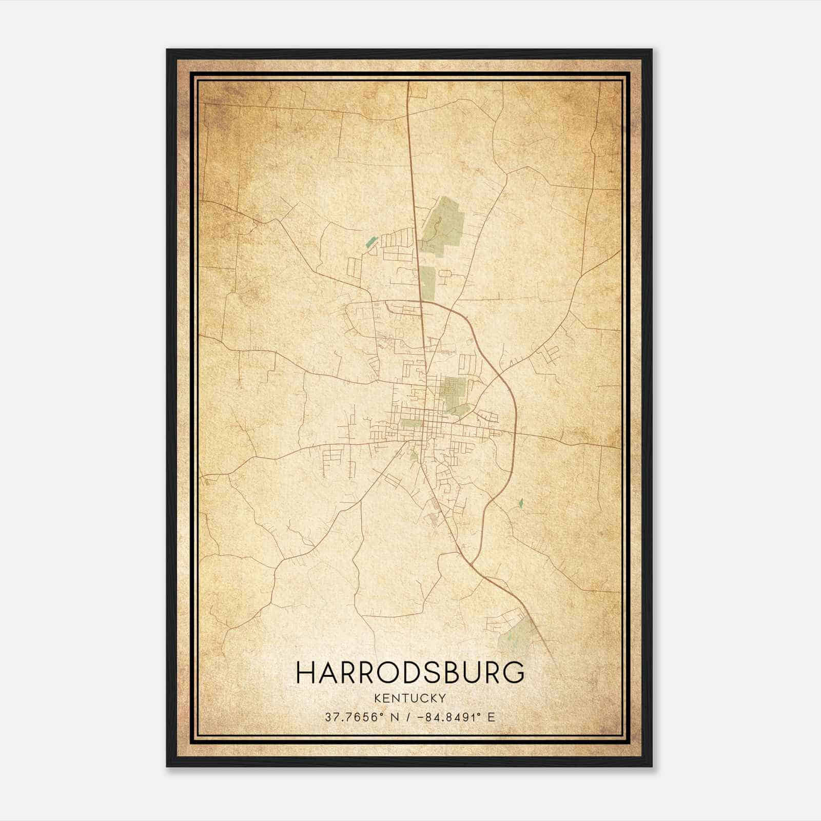 Vintage Harrodsburg Kentucky Map Poster, Modern Home Decor Wall Art Print Vintage Harrodsburg Kentucky Map Poster, Modern Home Decor Wall Art Print