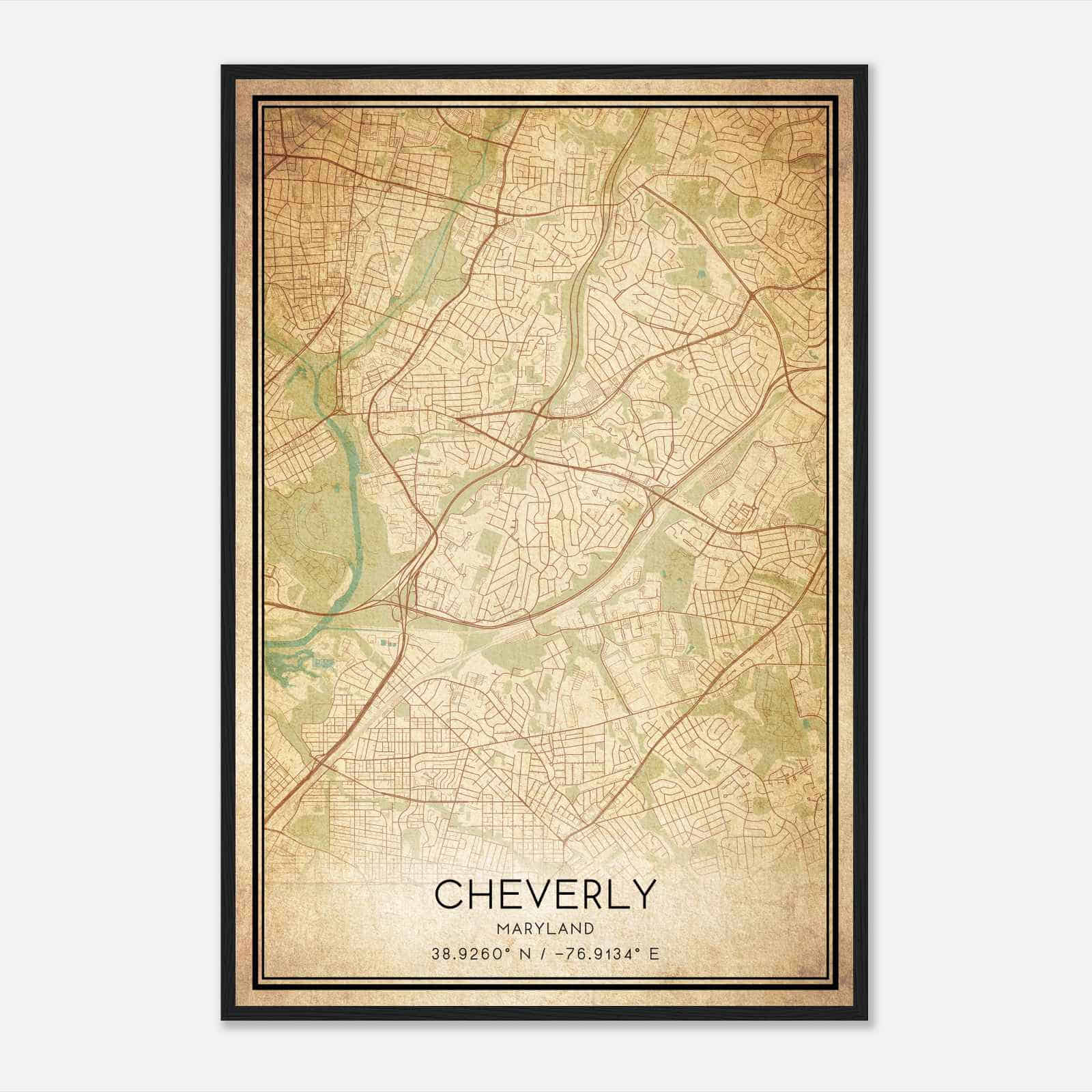 Vintage Cheverly Maryland Map Poster, Modern Home Decor Wall Art Print Vintage Cheverly Maryland Map Poster, Modern Home Decor Wall Art Print