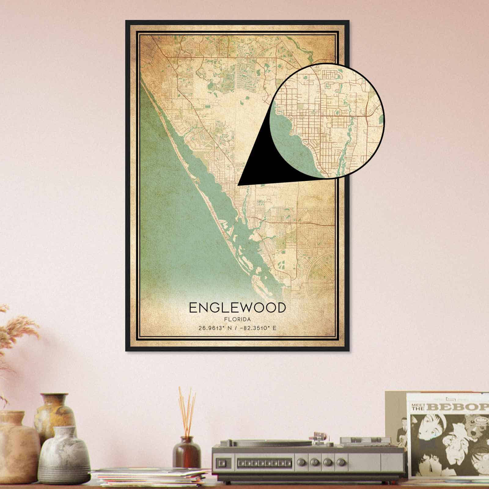 Deerfield Kansas Map Poster, Modern Home Decor Wall Art Print (Copy)