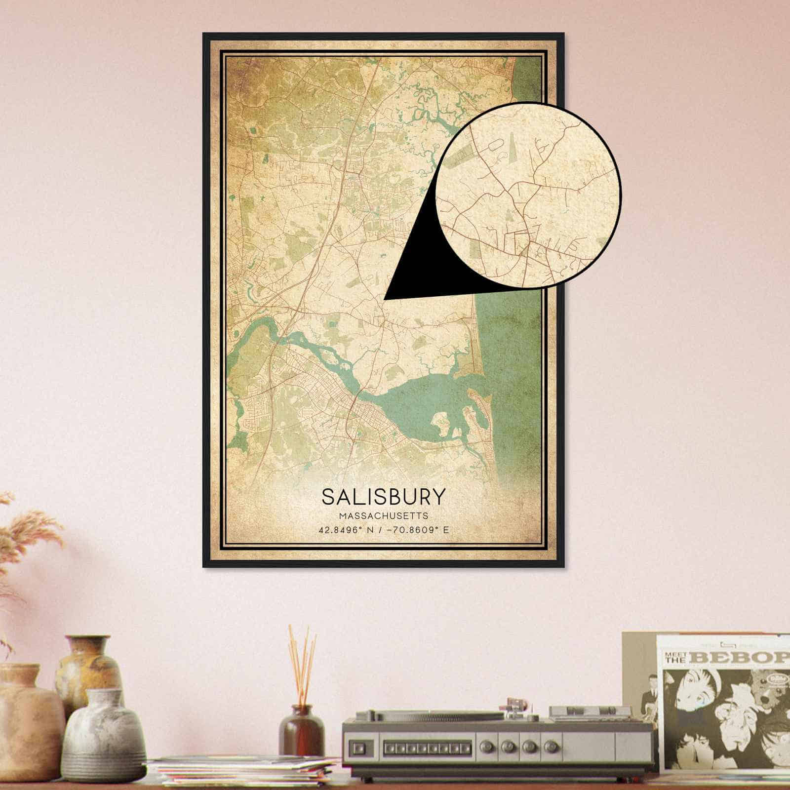 Deerfield Kansas Map Poster, Modern Home Decor Wall Art Print (Copy)
