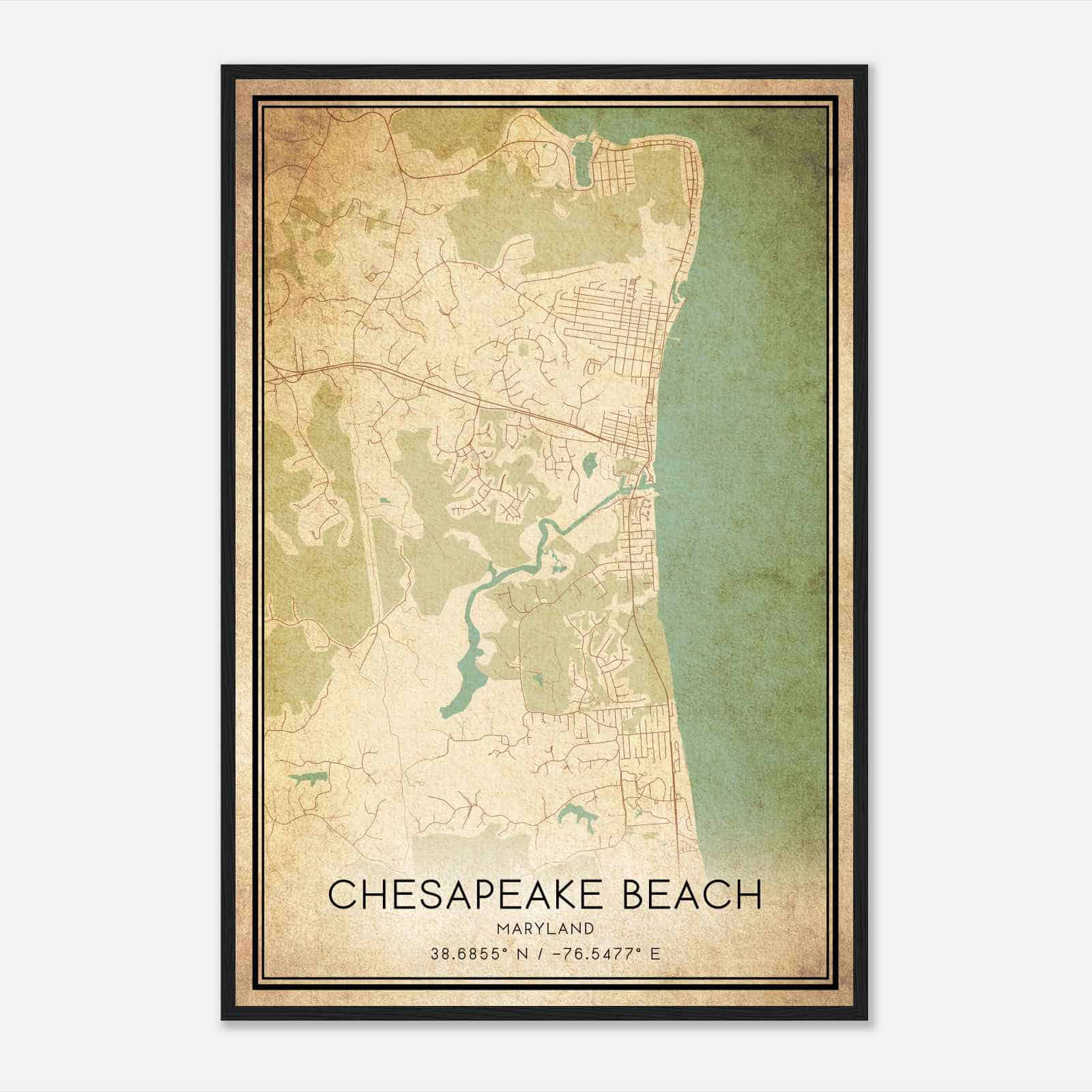 Vintage Chesapeake Beach Maryland Map Poster, Modern Home Decor Wall Art Print Vintage Chesapeake Beach Maryland Map Poster, Modern Home Decor Wall Art Print