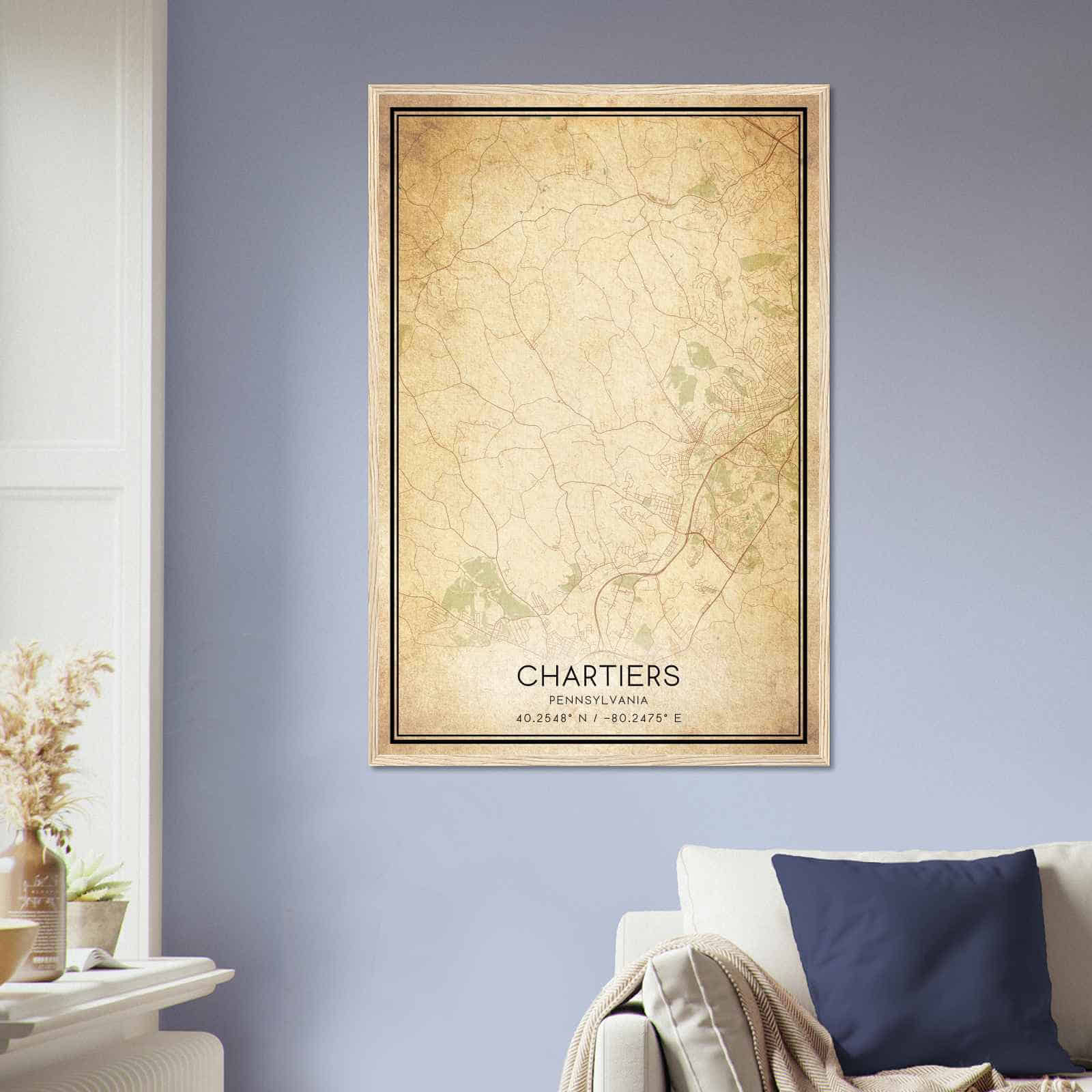 Deerfield Kansas Map Poster, Modern Home Decor Wall Art Print (Copy)