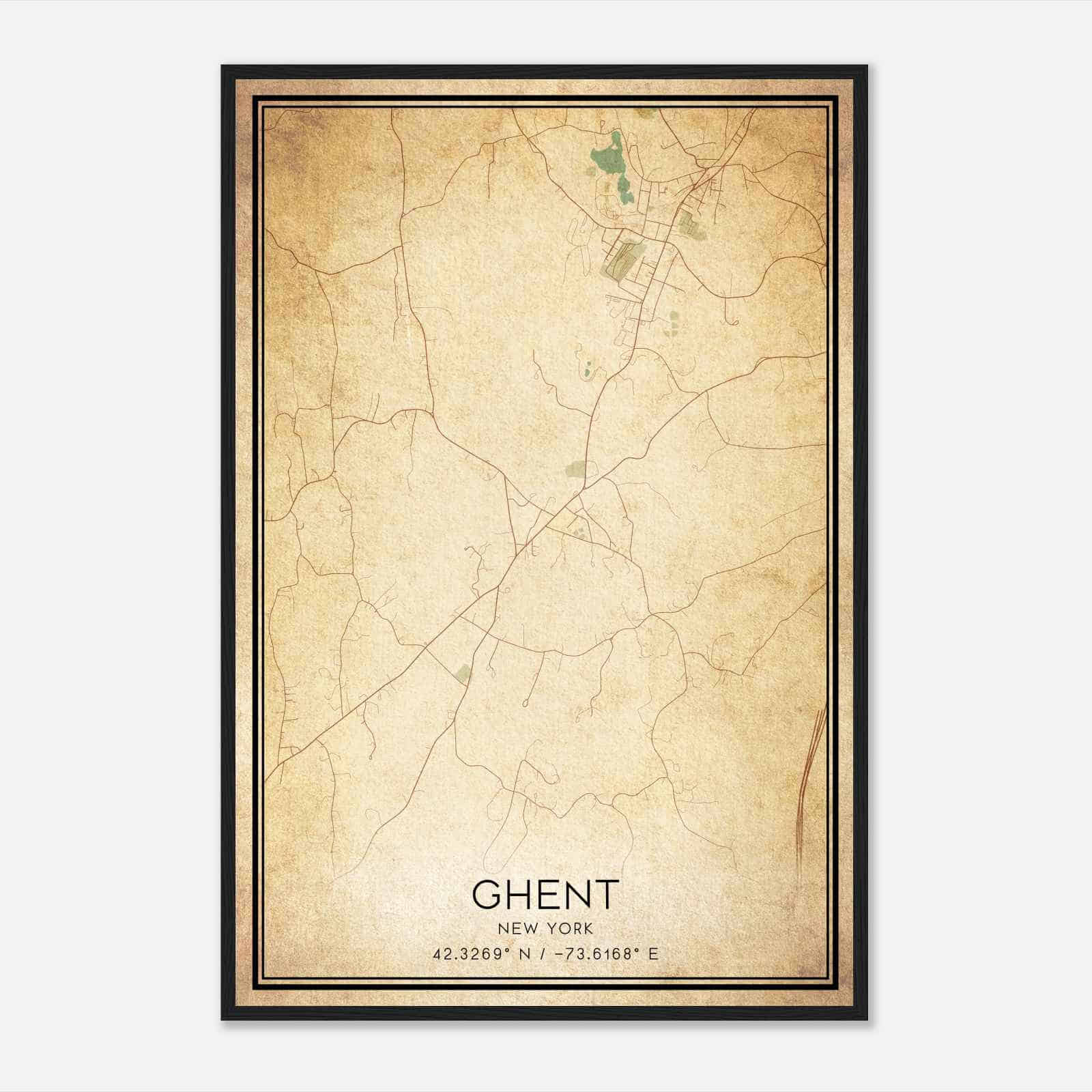 Vintage Ghent New York Map Poster, Modern Home Decor Wall Art Print Vintage Ghent New York Map Poster, Modern Home Decor Wall Art Print