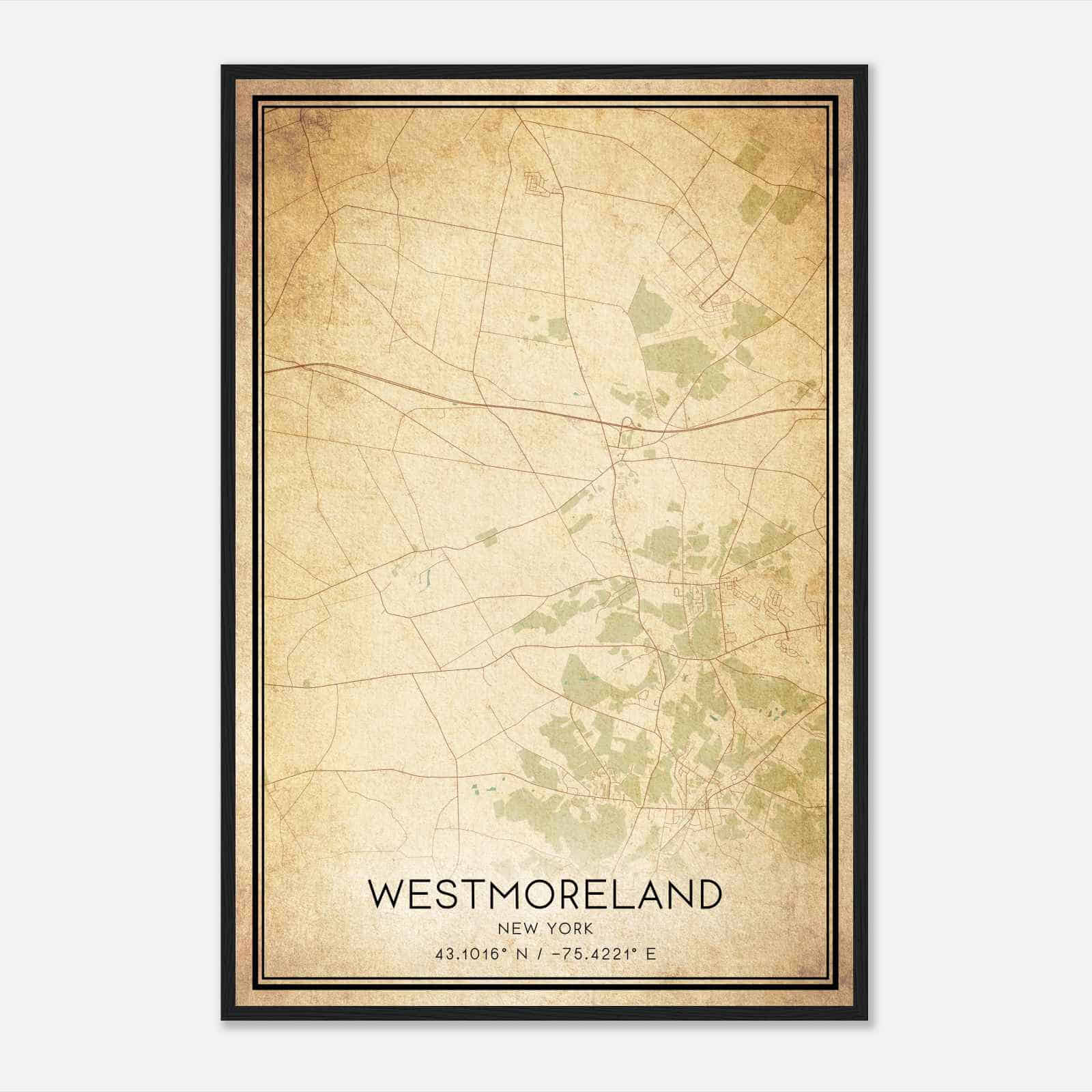 Vintage Westmoreland New York Map Poster, Modern Home Decor Wall Art Print Vintage Westmoreland New York Map Poster, Modern Home Decor Wall Art Print