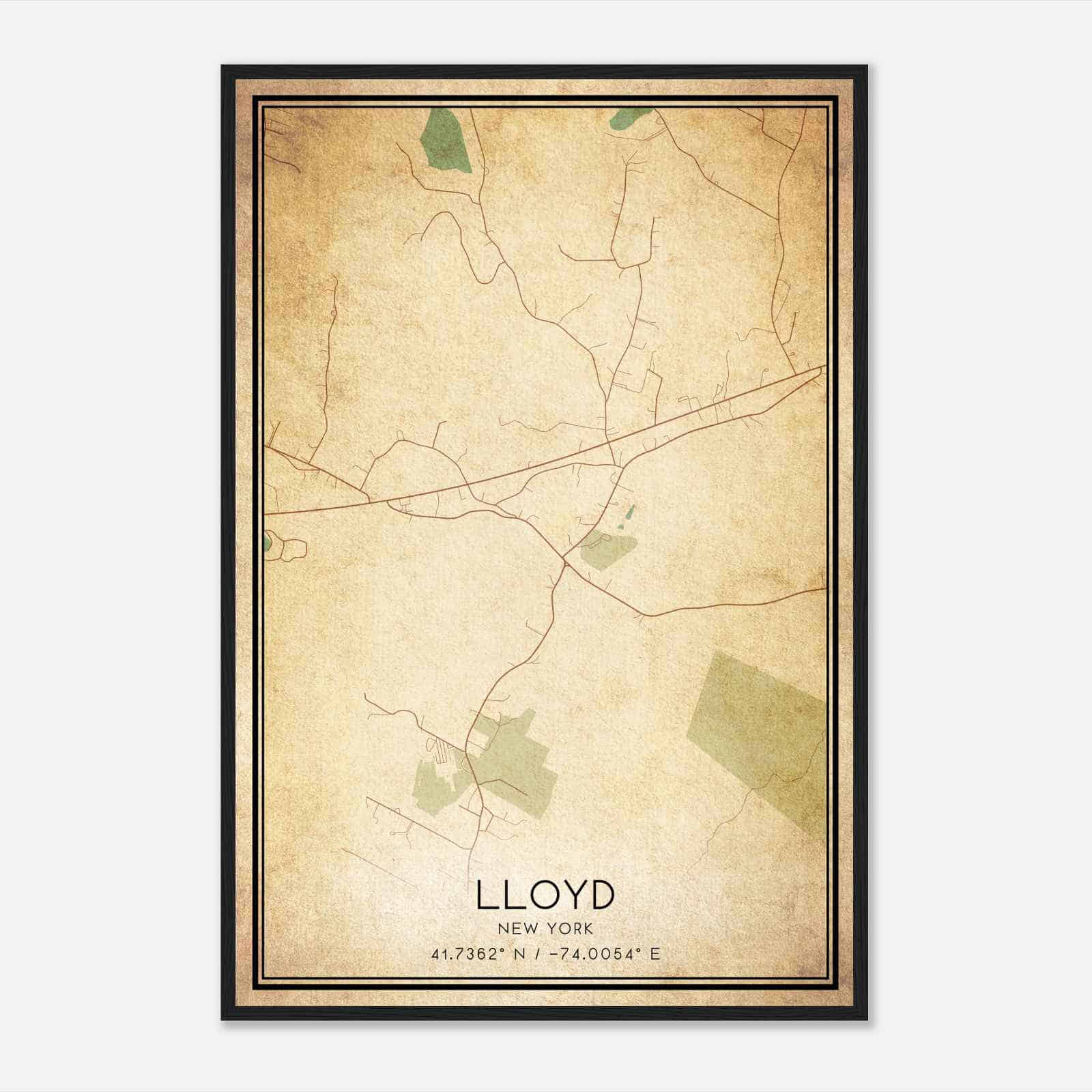 Vintage Lloyd New York Map Poster, Modern Home Decor Wall Art Print