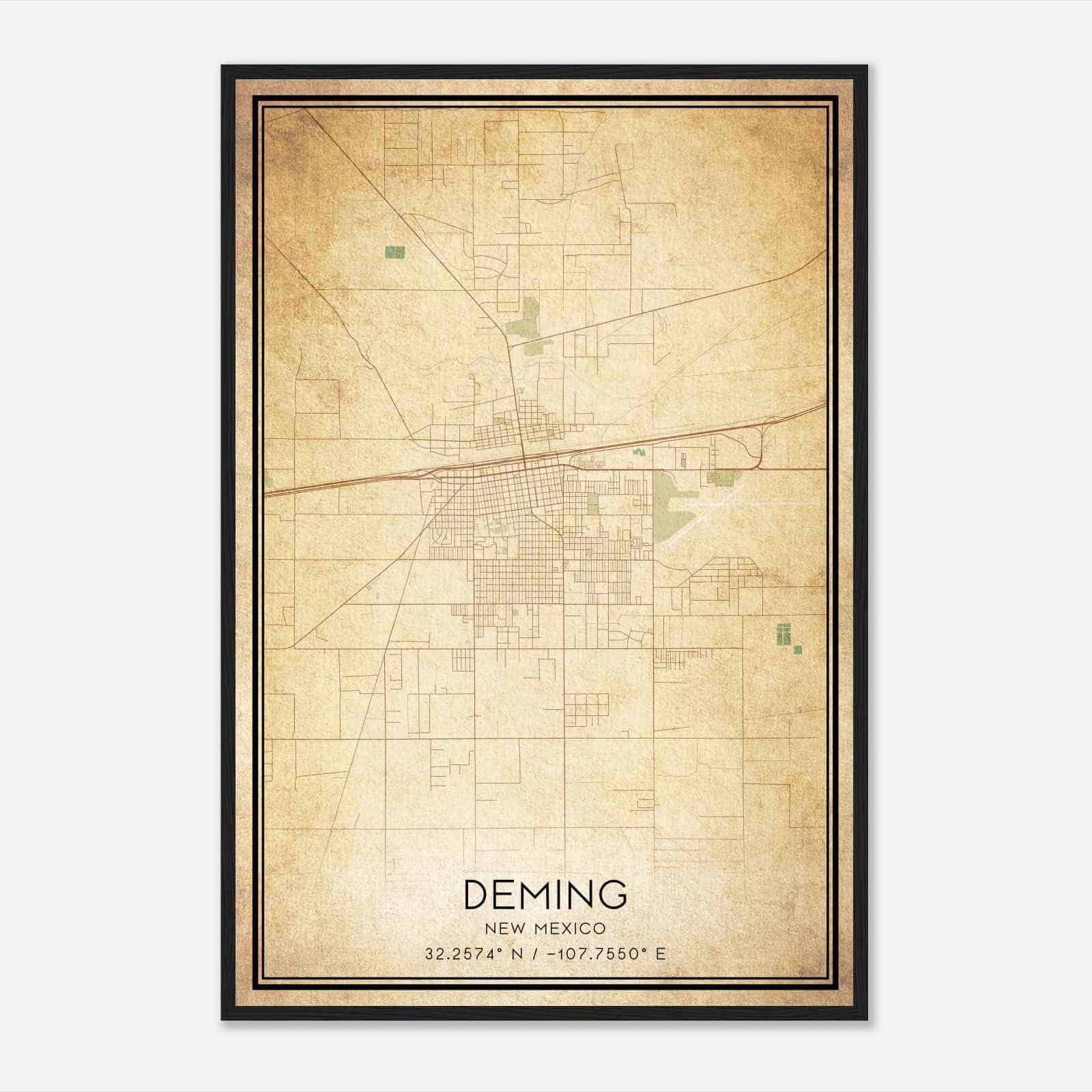 Vintage Deming New Mexico Map Poster, Modern Home Decor Wall Art Print