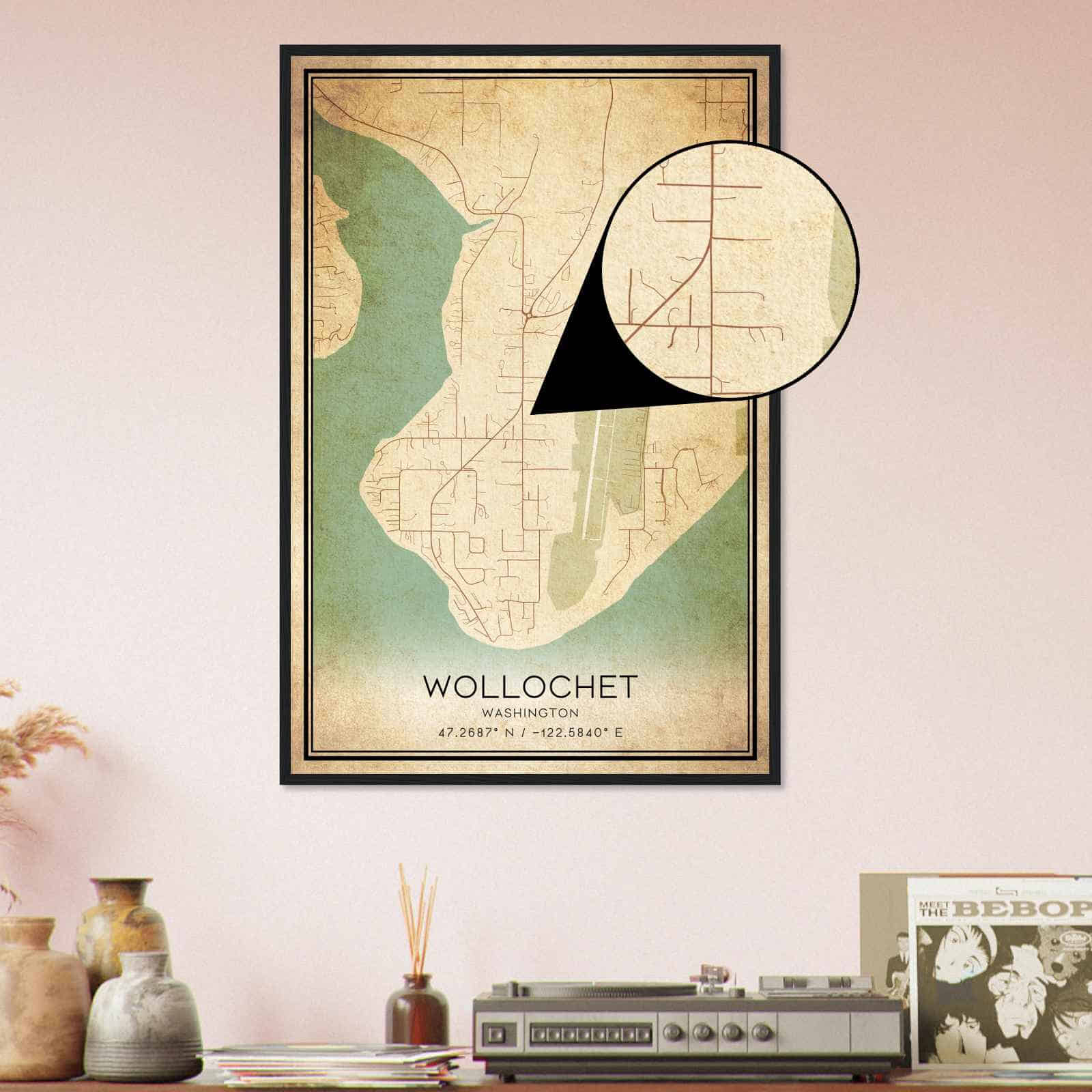 Deerfield Kansas Map Poster, Modern Home Decor Wall Art Print (Copy)