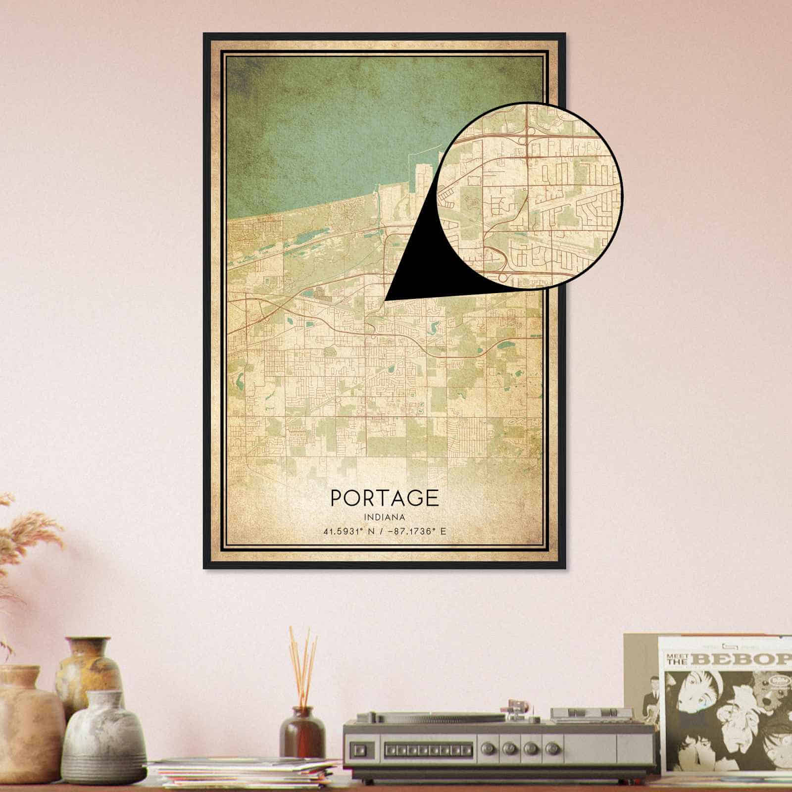 Deerfield Kansas Map Poster, Modern Home Decor Wall Art Print (Copy)