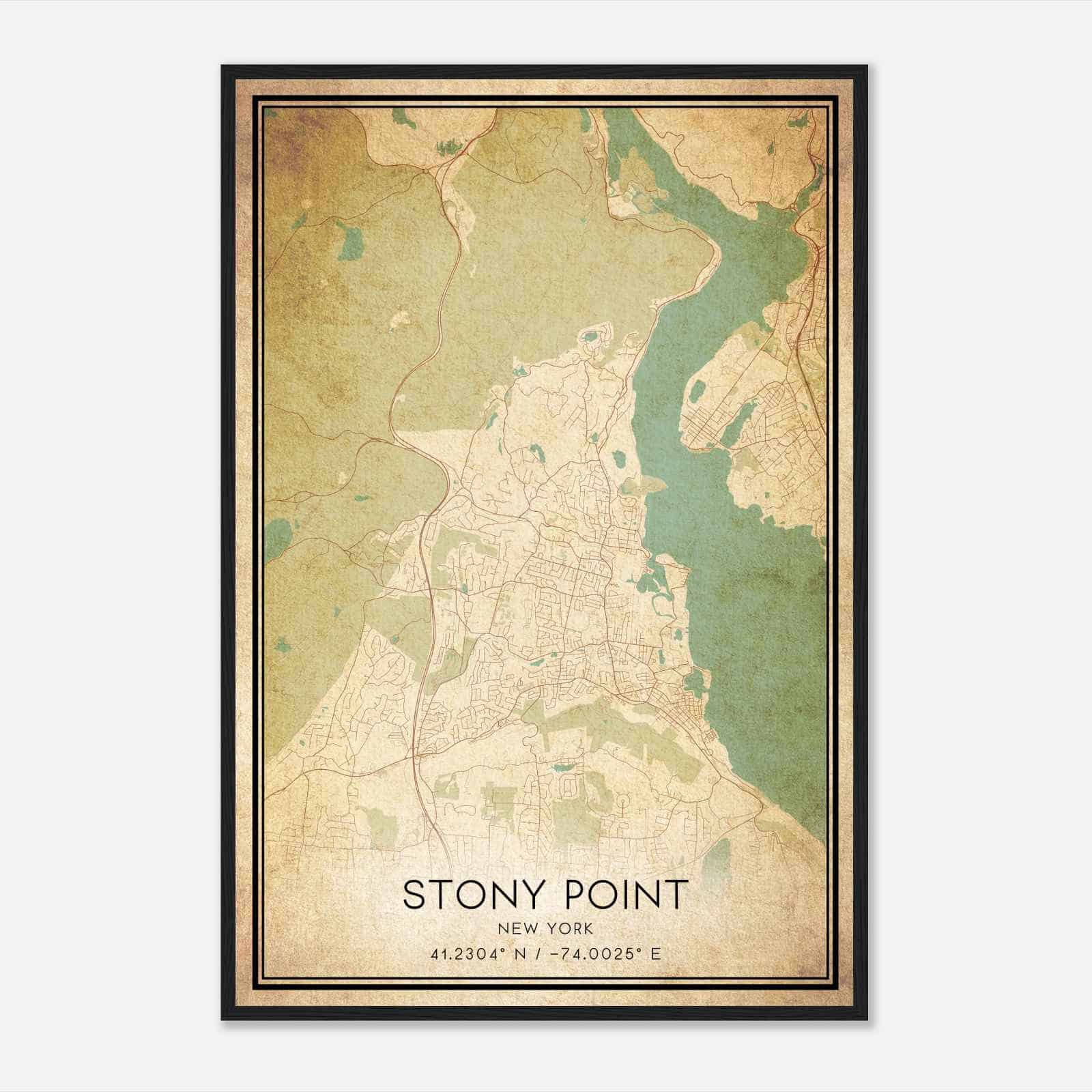 Vintage Stony Point New York Map Poster, Modern Home Decor Wall Art Print