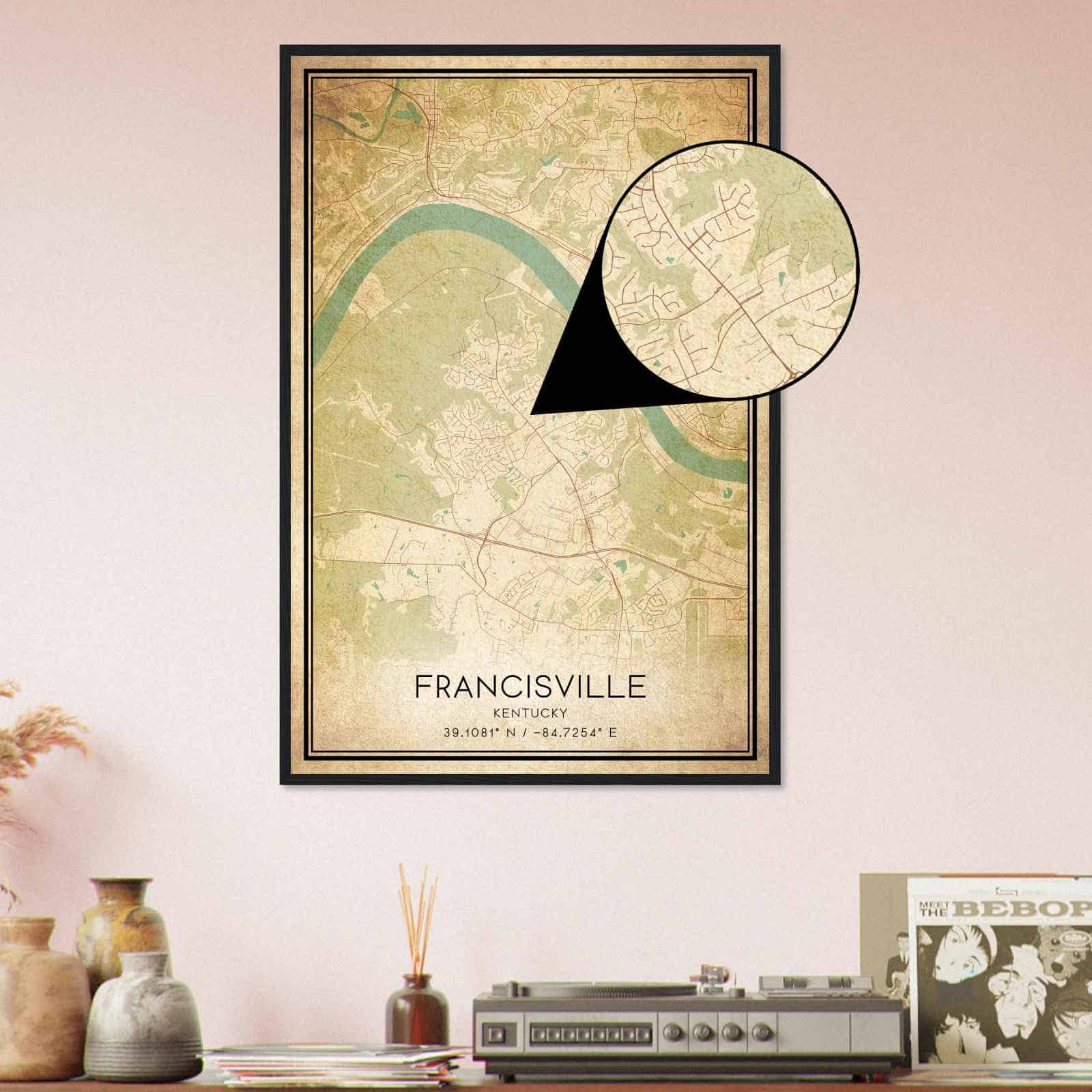 Deerfield Kansas Map Poster, Modern Home Decor Wall Art Print (Copy)