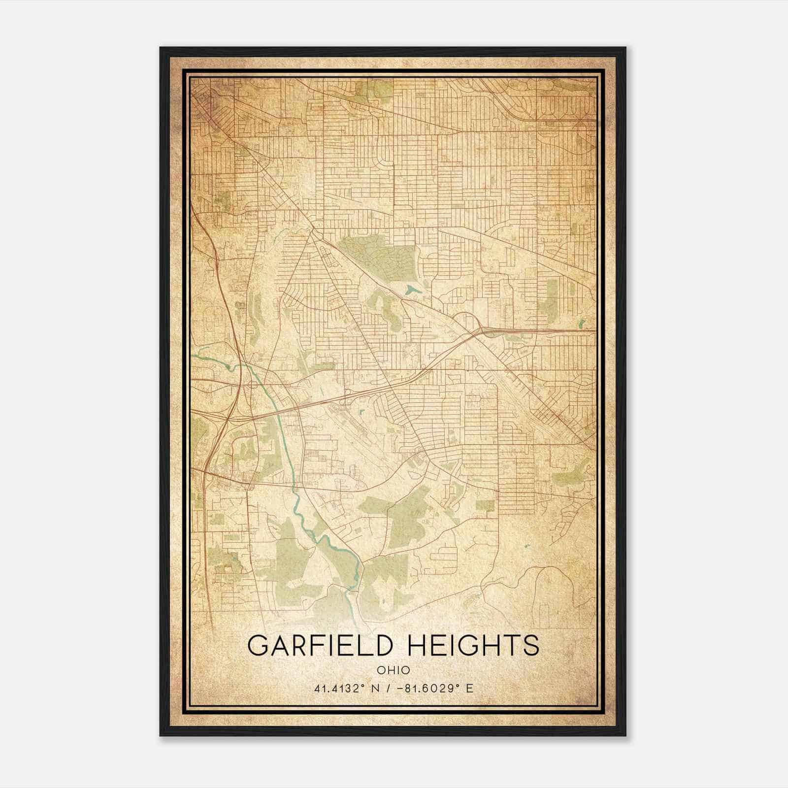 Vintage Garfield Heights Ohio Map Poster, Modern Home Decor Wall Art Print Vintage Garfield Heights Ohio Map Poster, Modern Home Decor Wall Art Print