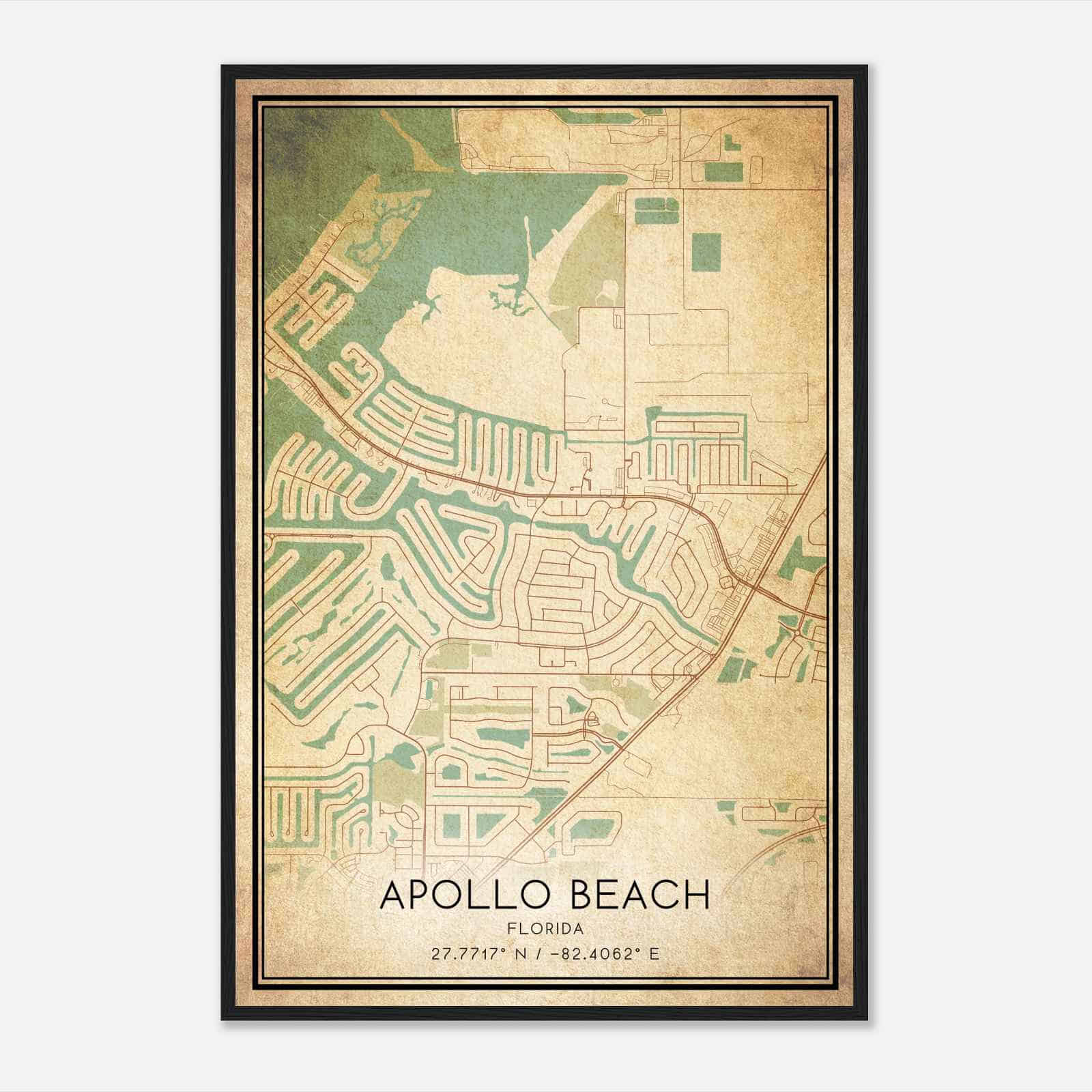 Vintage Apollo Beach Florida Map - F2cc38b8f9eb9b4f27b69a8b96b60d69 