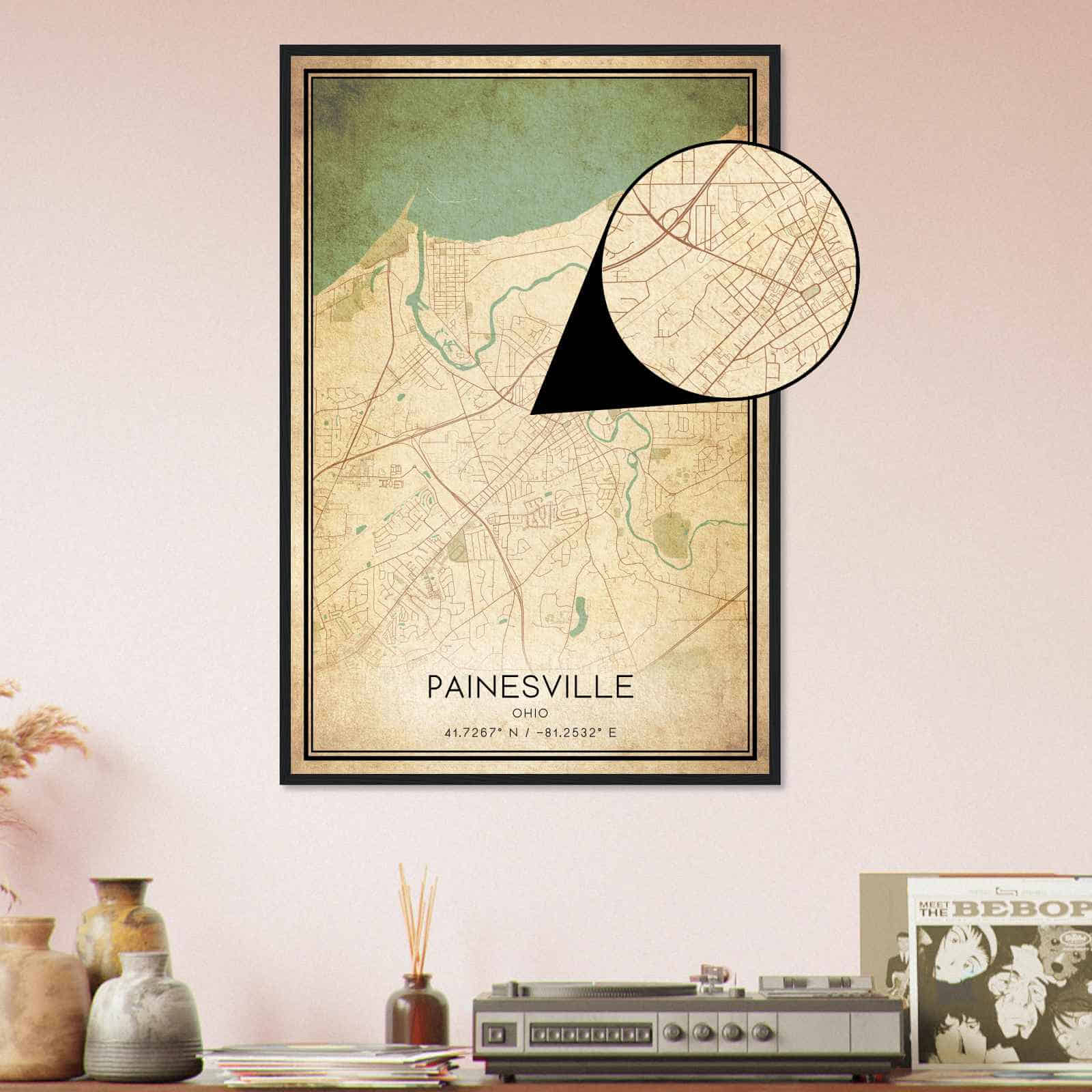 Deerfield Kansas Map Poster, Modern Home Decor Wall Art Print (Copy)