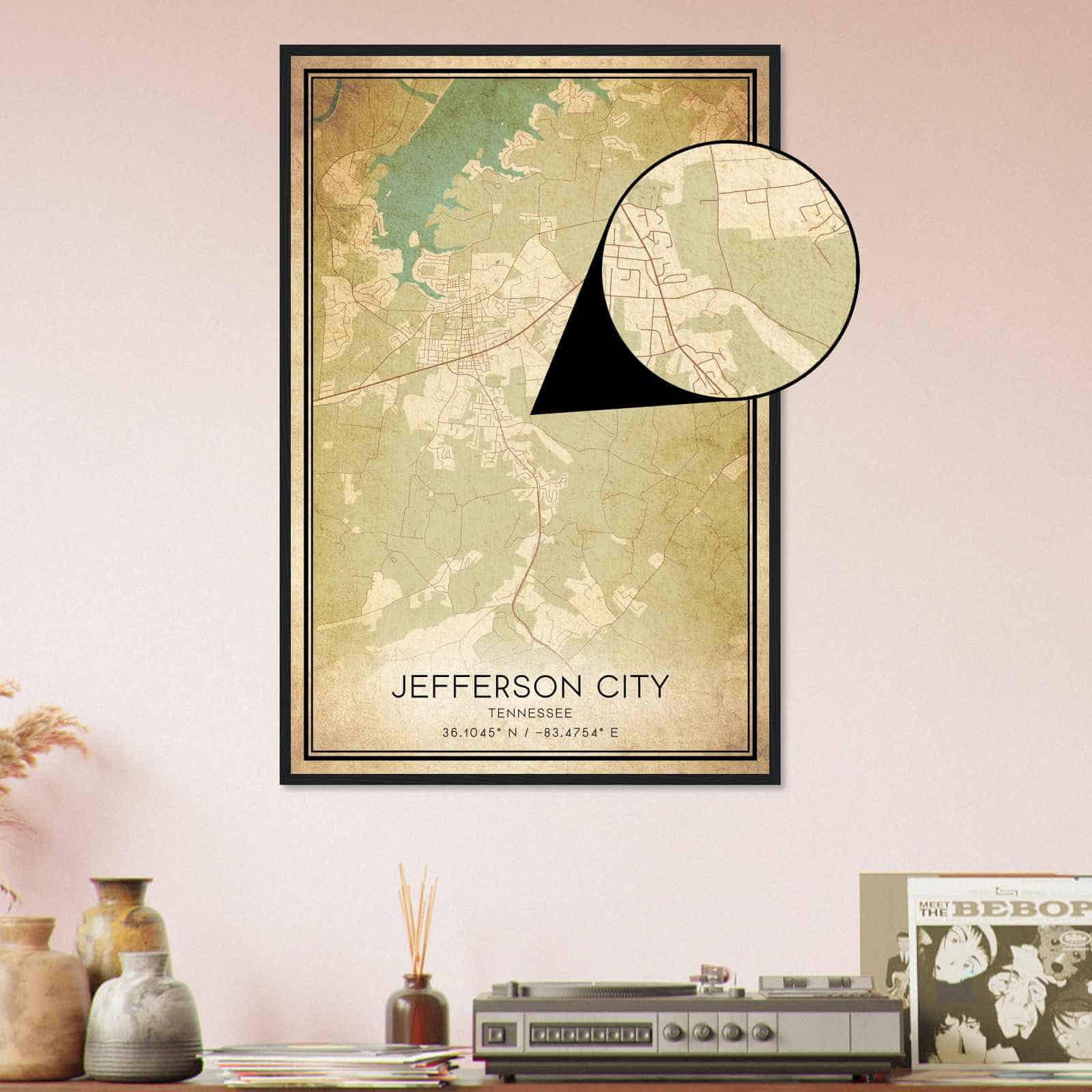 Deerfield Kansas Map Poster, Modern Home Decor Wall Art Print (Copy)