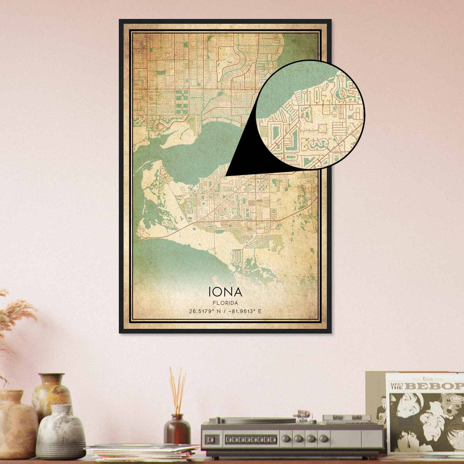 Deerfield Kansas Map Poster, Modern Home Decor Wall Art Print (Copy)