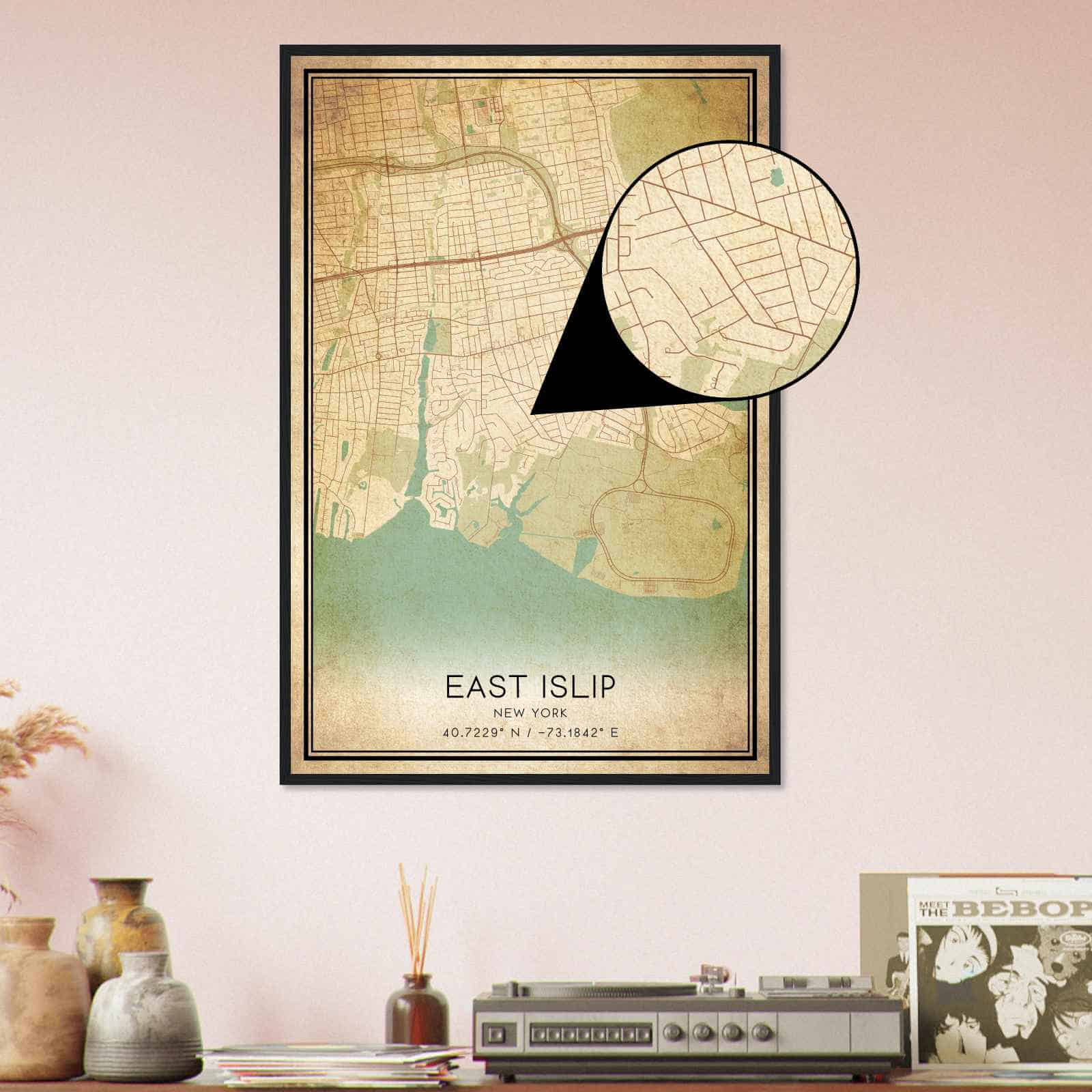 Deerfield Kansas Map Poster, Modern Home Decor Wall Art Print (Copy)