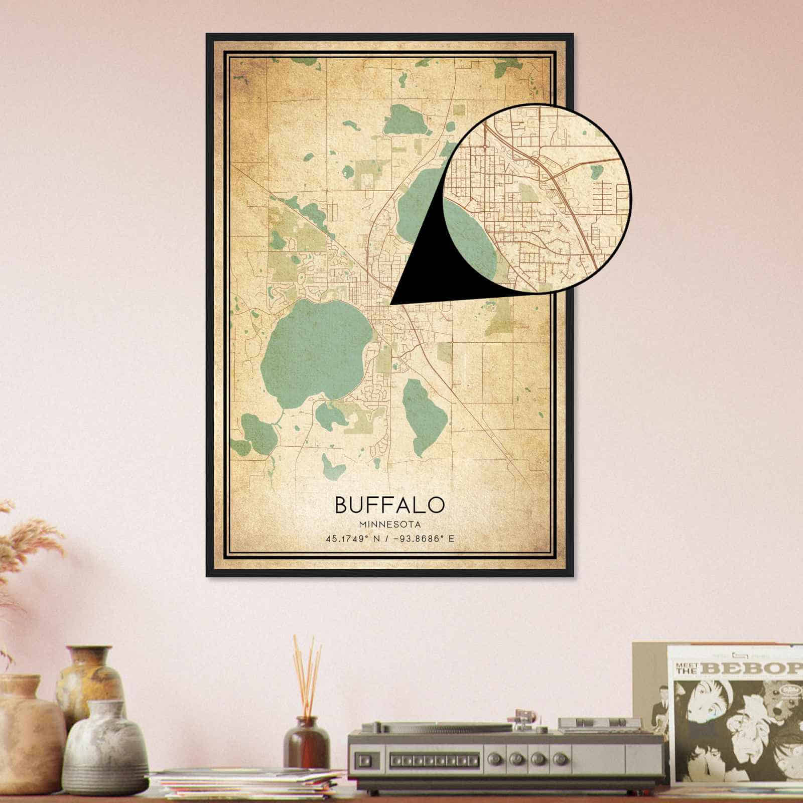 Deerfield Kansas Map Poster, Modern Home Decor Wall Art Print (Copy)