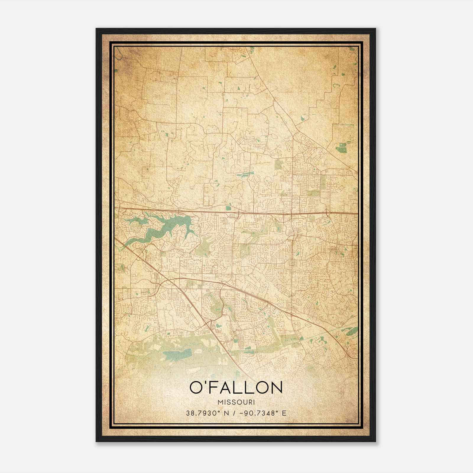 Vintage O’fallon Missouri Map Poster, Modern Home Decor Wall Art Print Vintage O’fallon Missouri Map Poster, Modern Home Decor Wall Art Print