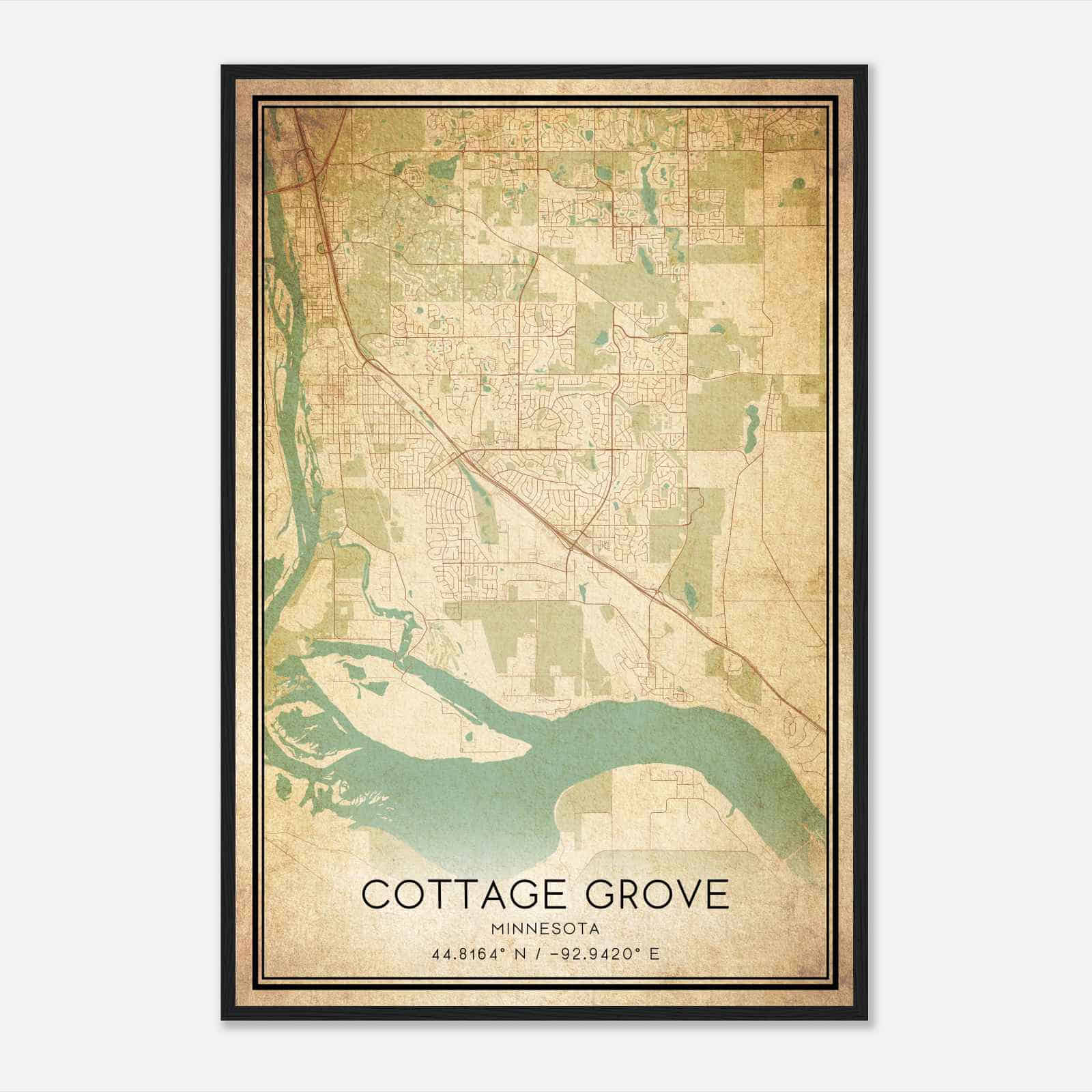 Vintage Cottage Grove Minnesota Map Poster, Modern Home Decor Wall Art Print Vintage Cottage Grove Minnesota Map Poster, Modern Home Decor Wall Art Print