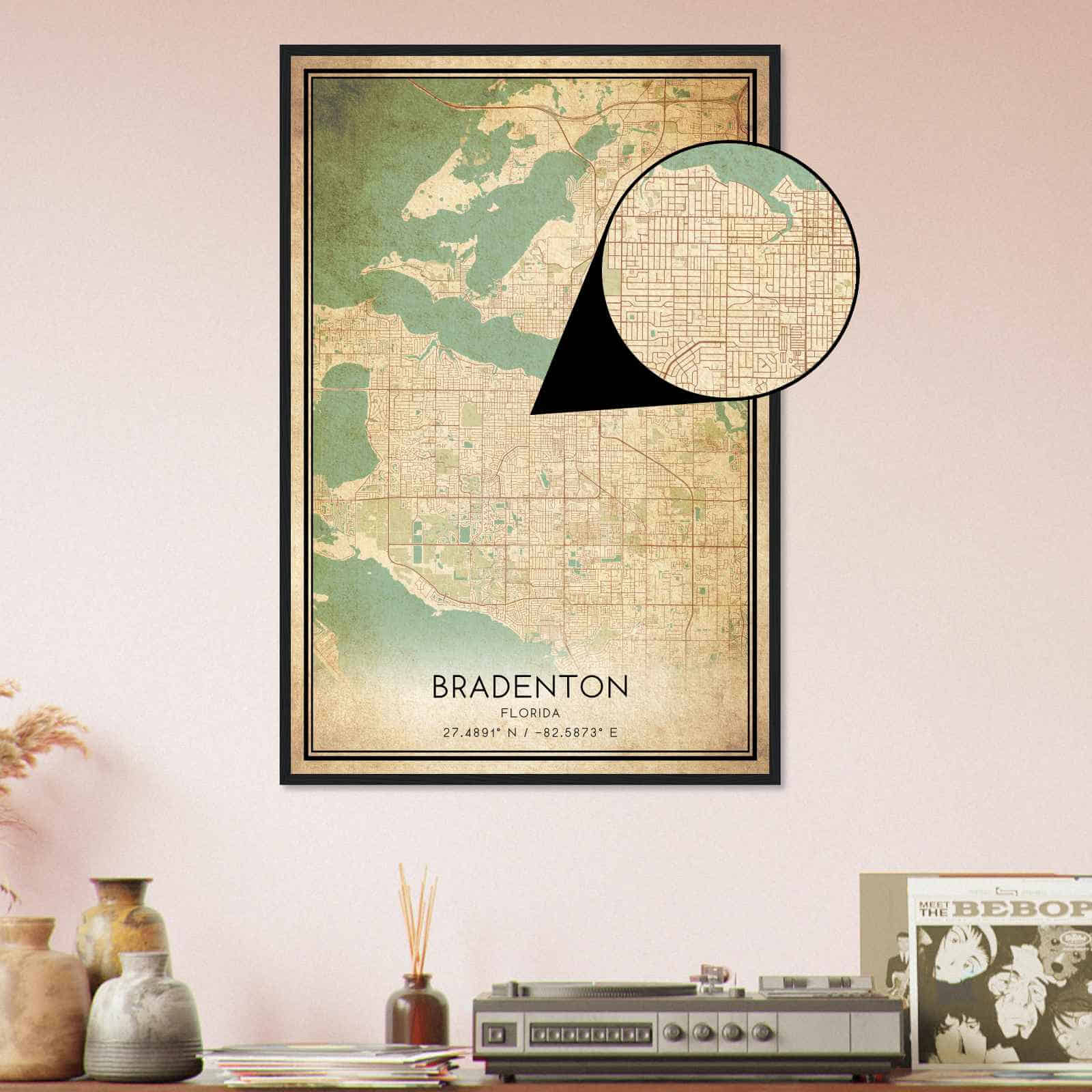 Deerfield Kansas Map Poster, Modern Home Decor Wall Art Print (Copy)