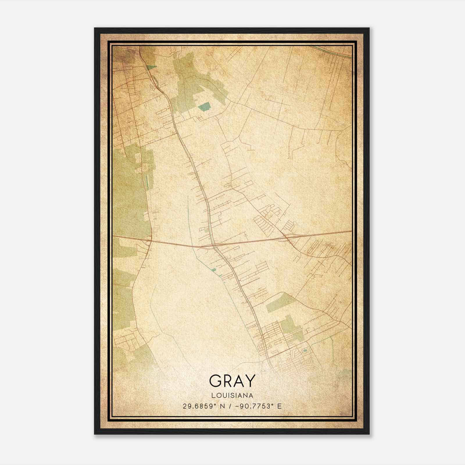 Vintage Gray Louisiana Map Poster, Modern Home Decor Wall Art Print Vintage Gray Louisiana Map Poster, Modern Home Decor Wall Art Print
