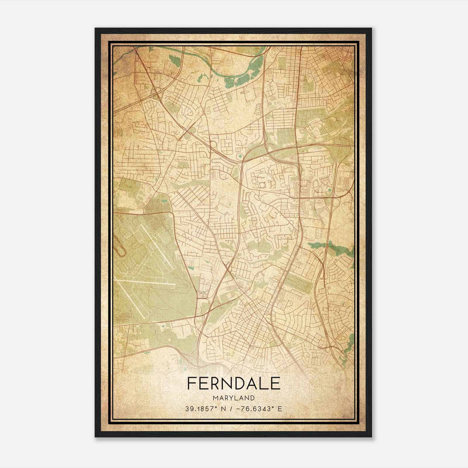 Vintage Ferndale Maryland Map Poster, Modern Home Decor Wall Art Print Vintage Ferndale Maryland Map Poster, Modern Home Decor Wall Art Print