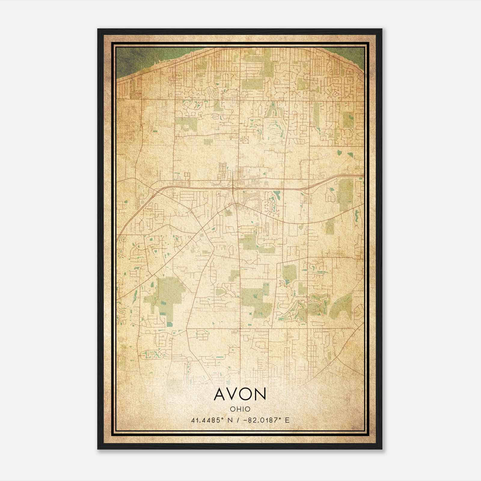 Vintage Avon Ohio Map Poster, Modern Home Decor Wall Art Print Vintage Avon Ohio Map Poster, Modern Home Decor Wall Art Print