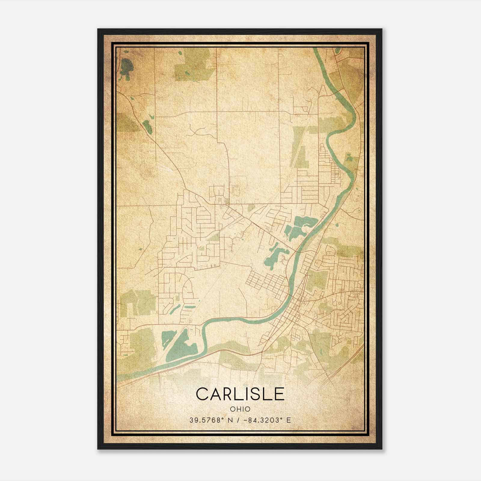 Vintage Carlisle Ohio Map Poster, Modern Home Decor Wall Art Print Vintage Carlisle Ohio Map Poster, Modern Home Decor Wall Art Print