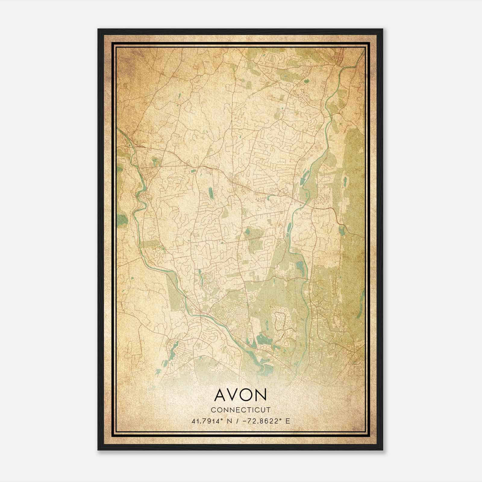 Vintage Avon Connecticut Map Poster, Modern Home Decor Wall Art Print Vintage Avon Connecticut Map Poster, Modern Home Decor Wall Art Print