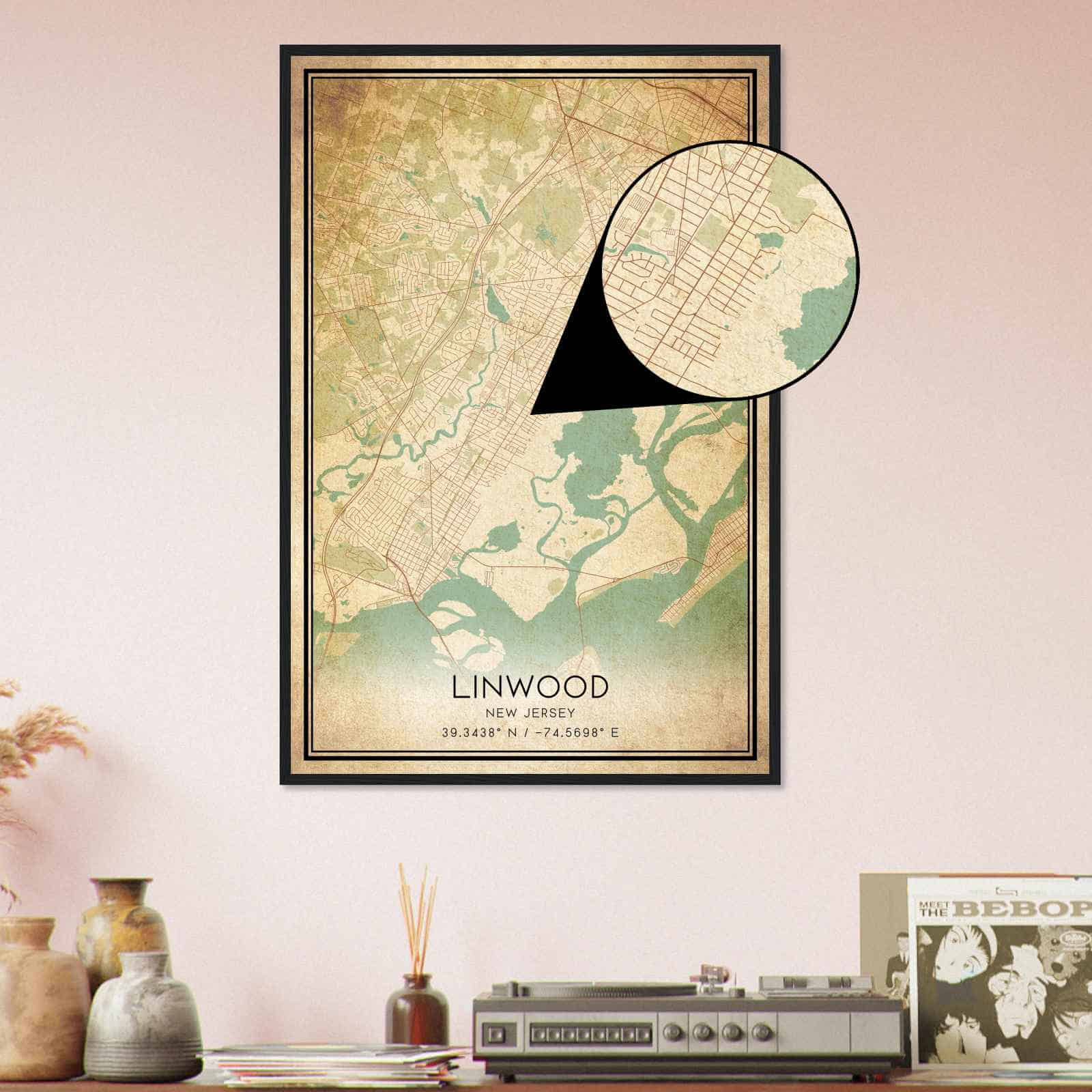 Deerfield Kansas Map Poster, Modern Home Decor Wall Art Print (Copy)