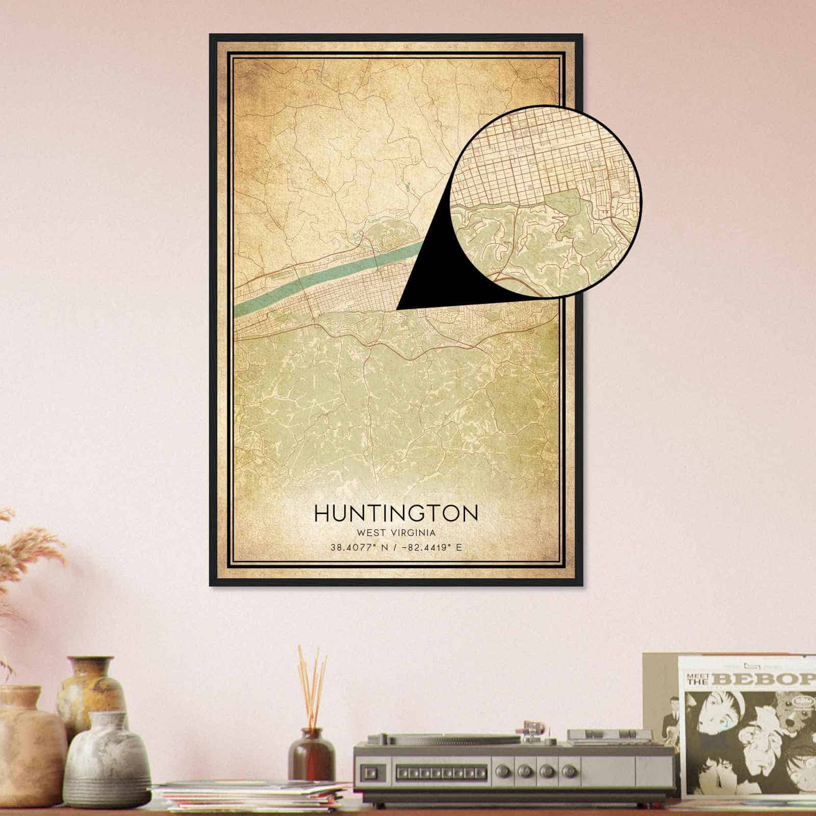 Deerfield Kansas Map Poster, Modern Home Decor Wall Art Print (Copy)