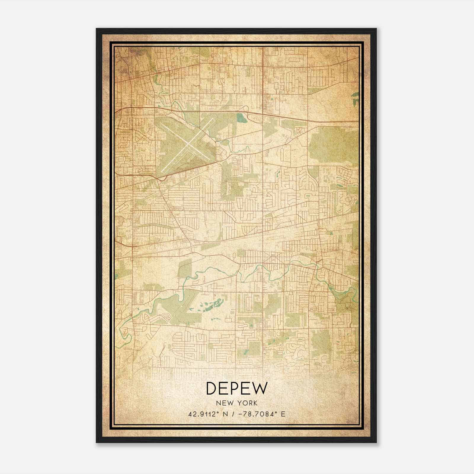 Vintage Depew New York Map Poster, Modern Home Decor Wall Art Print Vintage Depew New York Map Poster, Modern Home Decor Wall Art Print