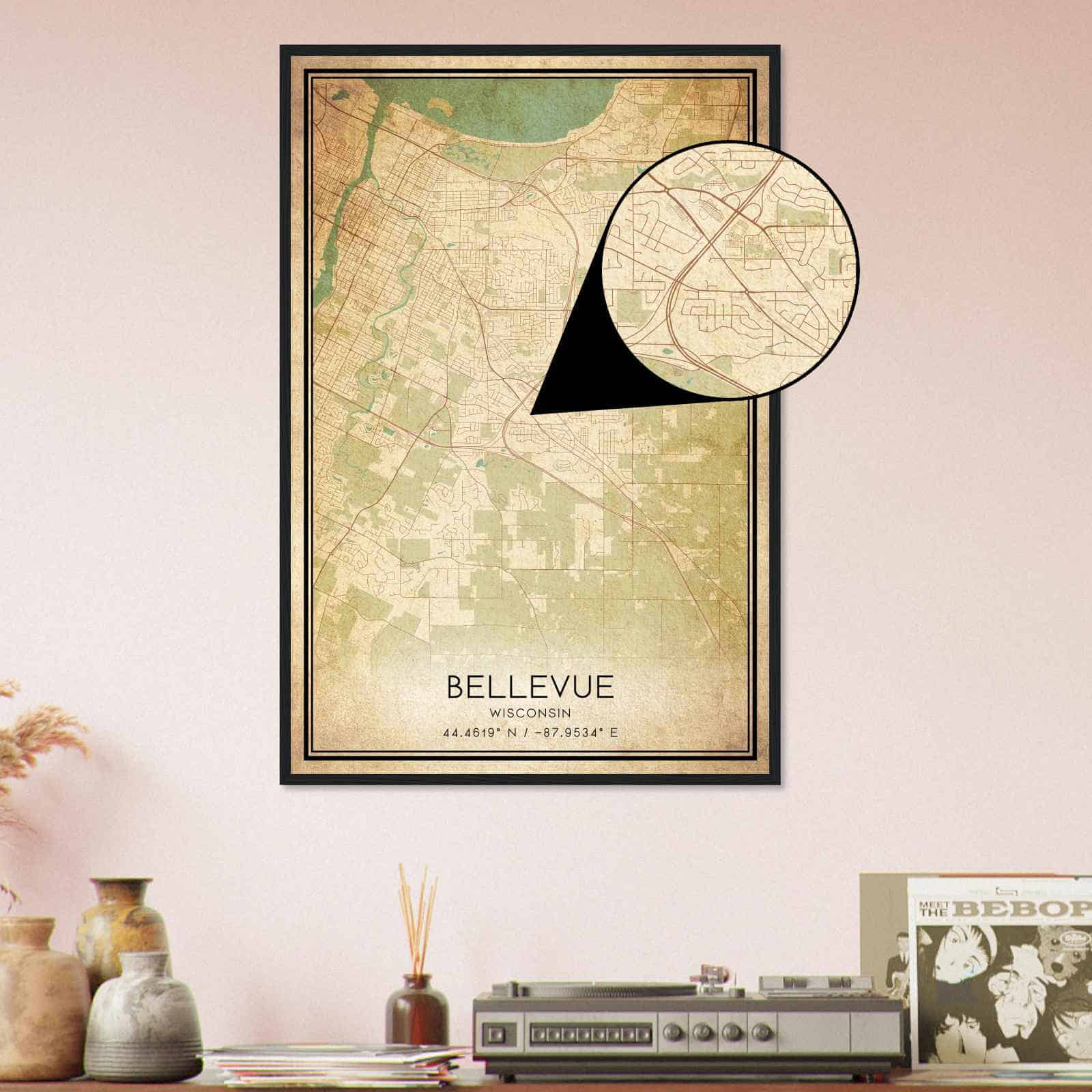 Deerfield Kansas Map Poster, Modern Home Decor Wall Art Print (Copy)