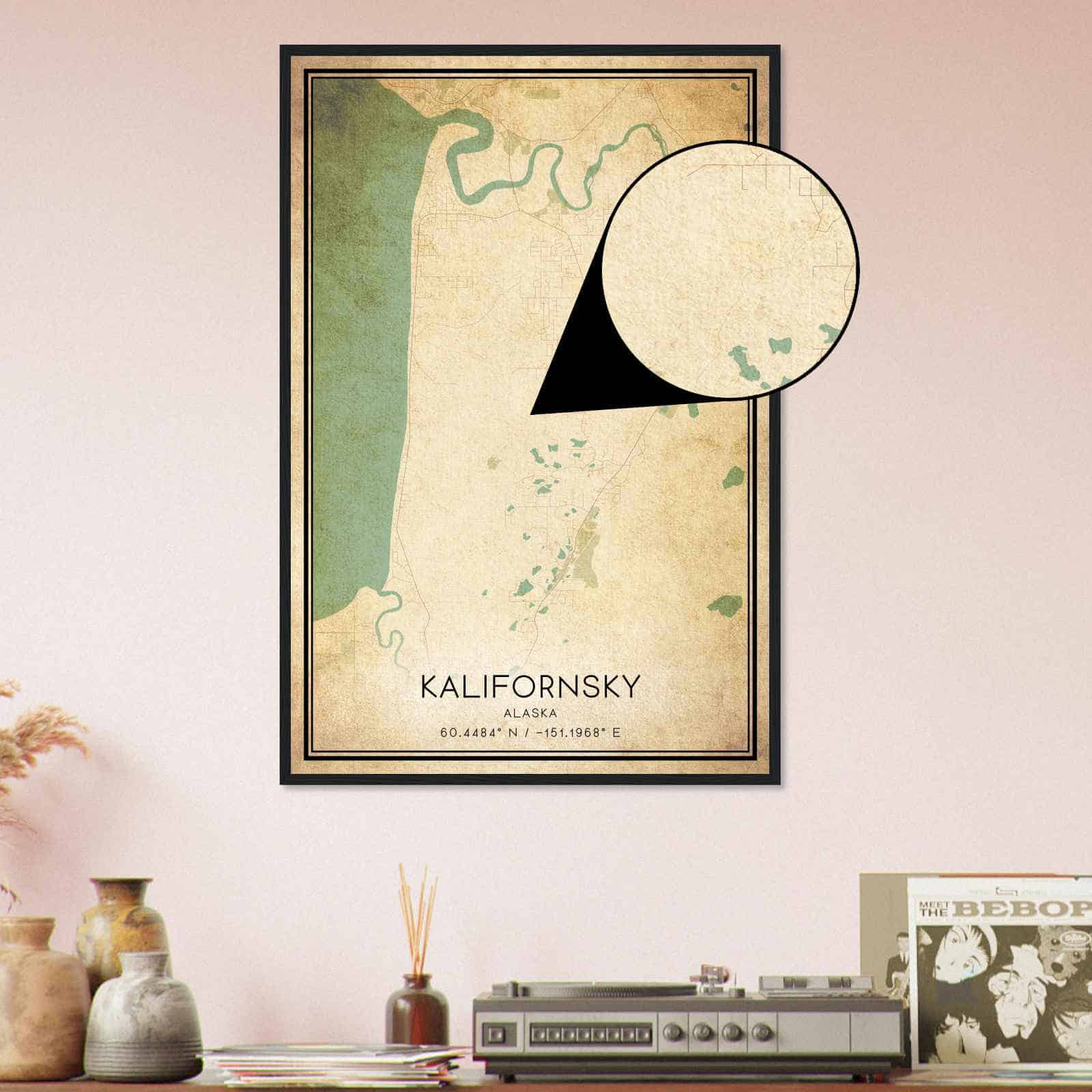 Deerfield Kansas Map Poster, Modern Home Decor Wall Art Print (Copy)